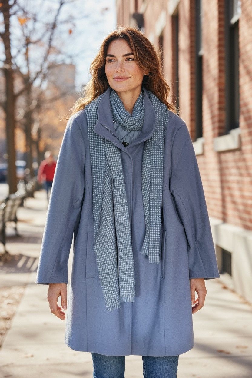 Lands' End New with tag Lands End Women Blue mid length coat size 18W Size XXL / US 16-18 / IT 52-54 - 2 Thumbnail
