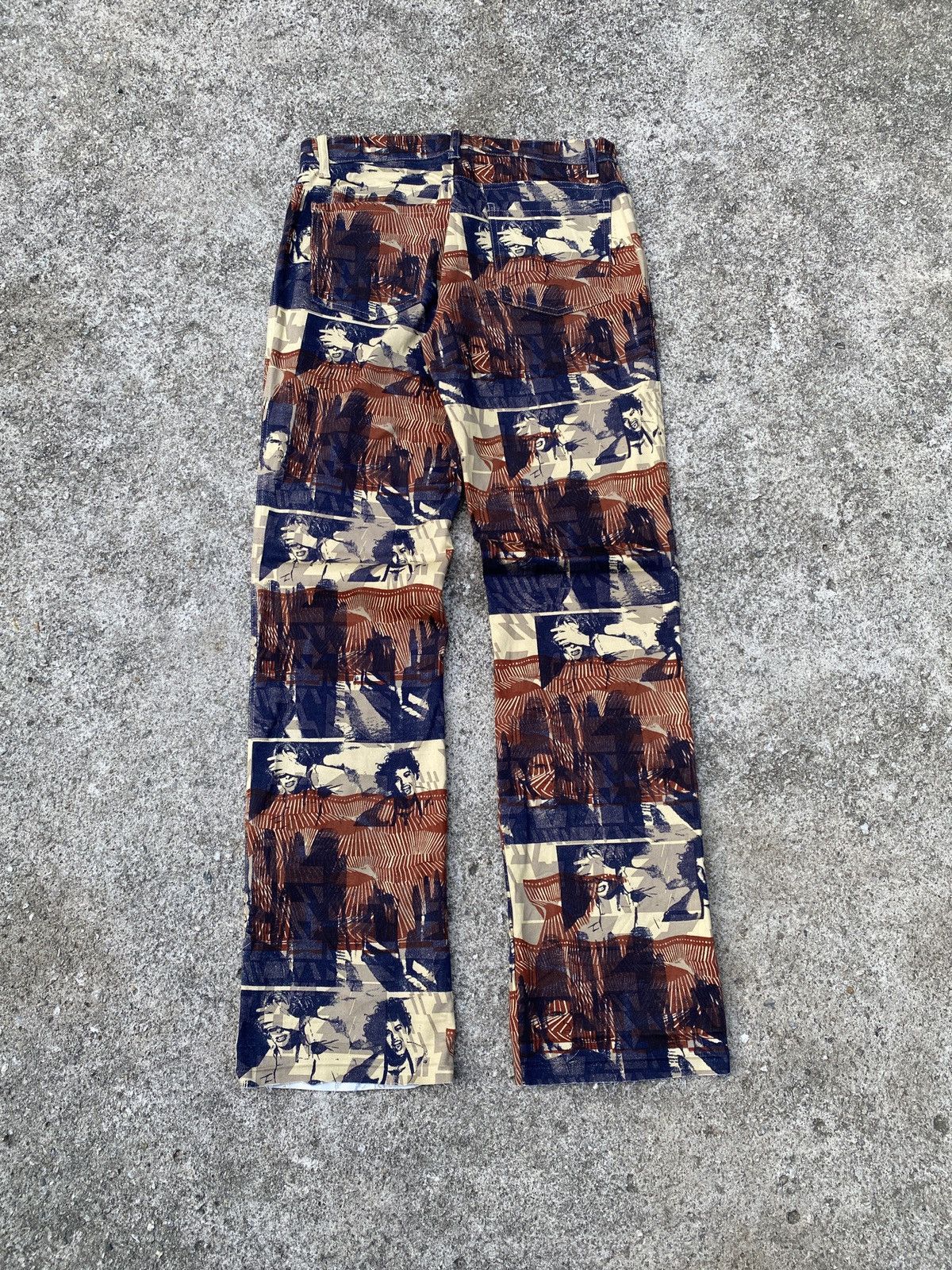 Hysteric Glamour × Japanese Brand × Jean Paul Gaultier Bat - su Japan Overprint Strechable Released Leg Pant Size US 29 - 2 Thumbnail