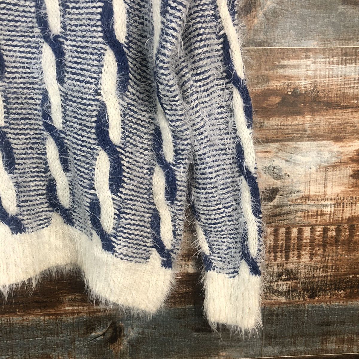 Homespun Knitwear DLL Rose Bowl Blue mohair shaggy fur Knitwear #C540 Size M / US 6-8 / IT 42-44 - 8 Thumbnail