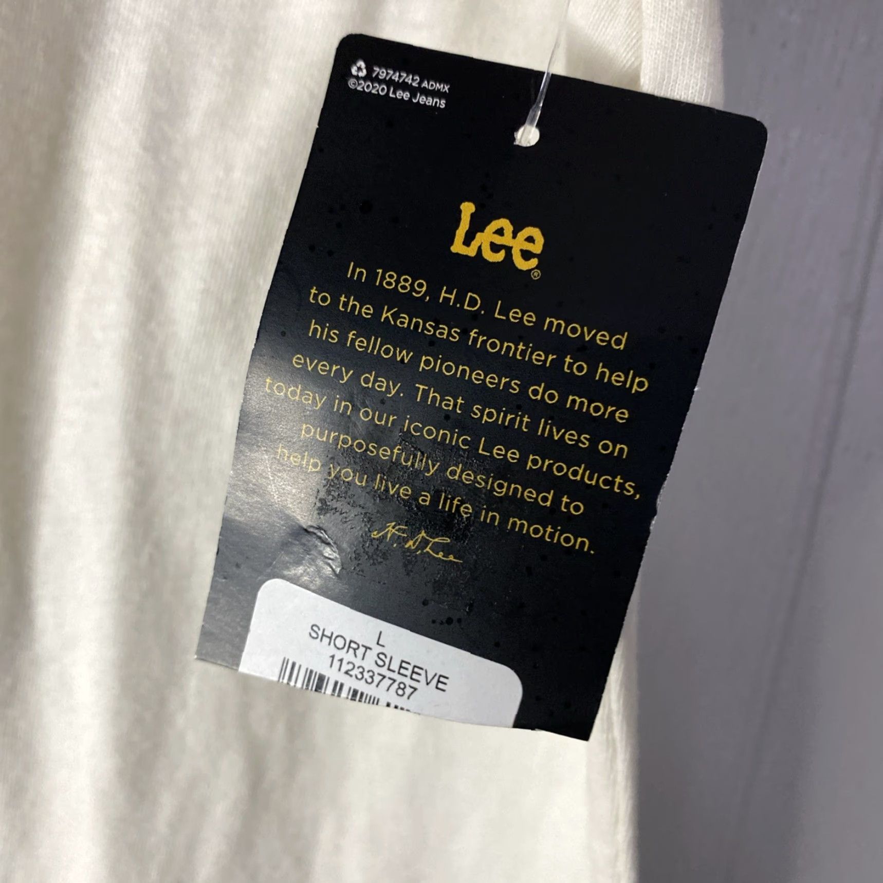 Lee Lee T Shirt Mens L White Lightweight NWT Size US L / EU 52-54 / 3 - 6 Thumbnail