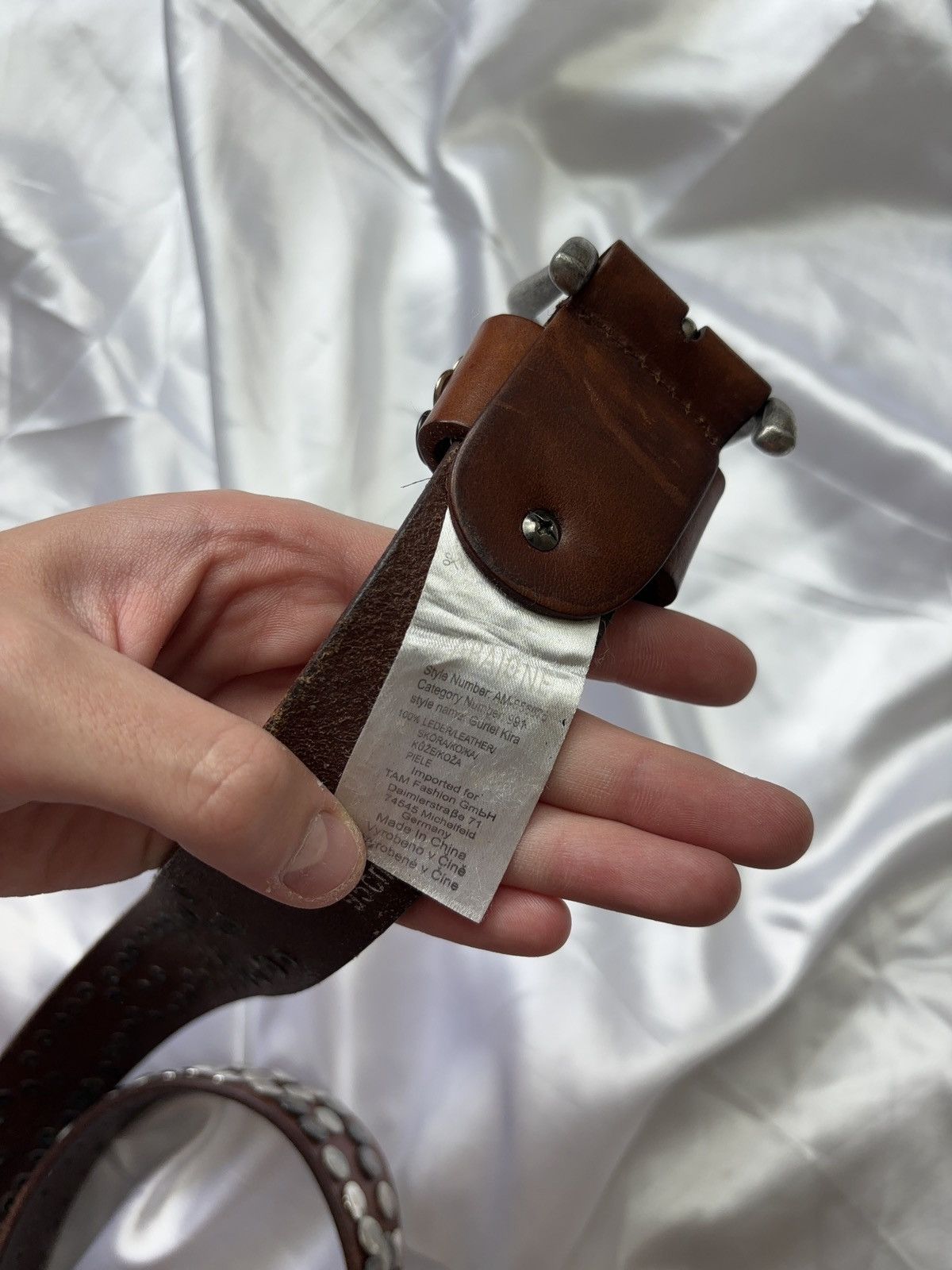 Vintage Real Leather Vintage Grunge Punk Men’s Belt Size ONE SIZE - 7 Thumbnail