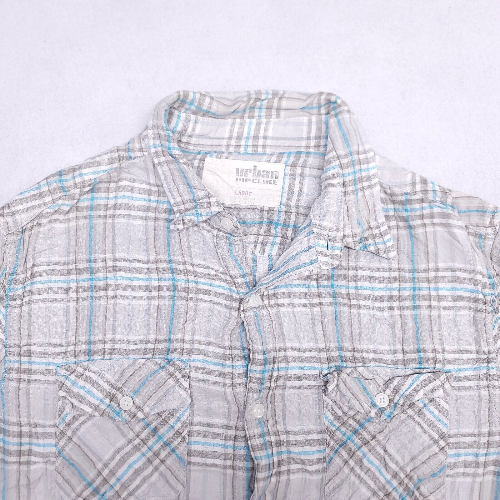 Urban Pipeline Urban Pipeline Tartan Flannel Shirt Mens Size Large L Gray Size US L / EU 52-54 / 3 - 1 Thumbnail