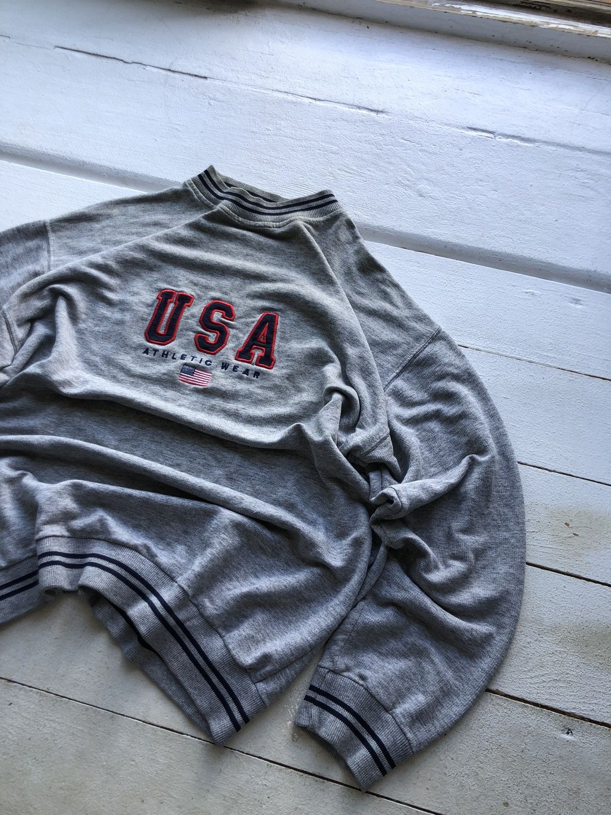 USA Olympics Vintage USA Athletic Wear Grey Sweatshirt Retro Style Size US XL / EU 56 / 4 - 2 Thumbnail