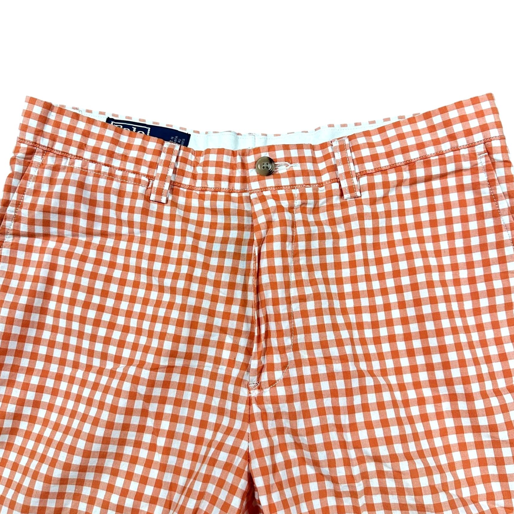Polo Ralph Lauren Polo Ralph Lauren Shorts Mens 33 Orange White Suffield Short Gingham Cotton Size US XS / EU 42 / 0 - 3 Thumbnail