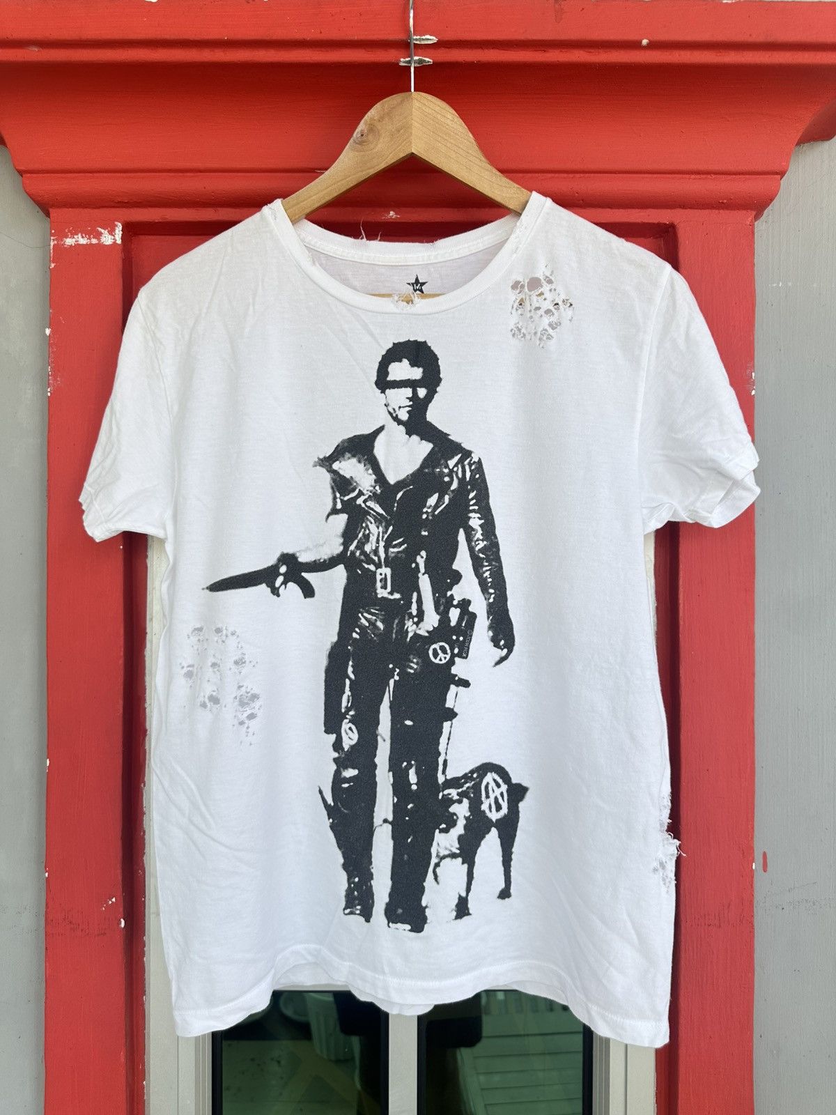 Japanese Brand Distressed Anarchy & Peace Propaganda Japanese Tee Size US M / EU 48-50 / 2 - 1 Thumbnail