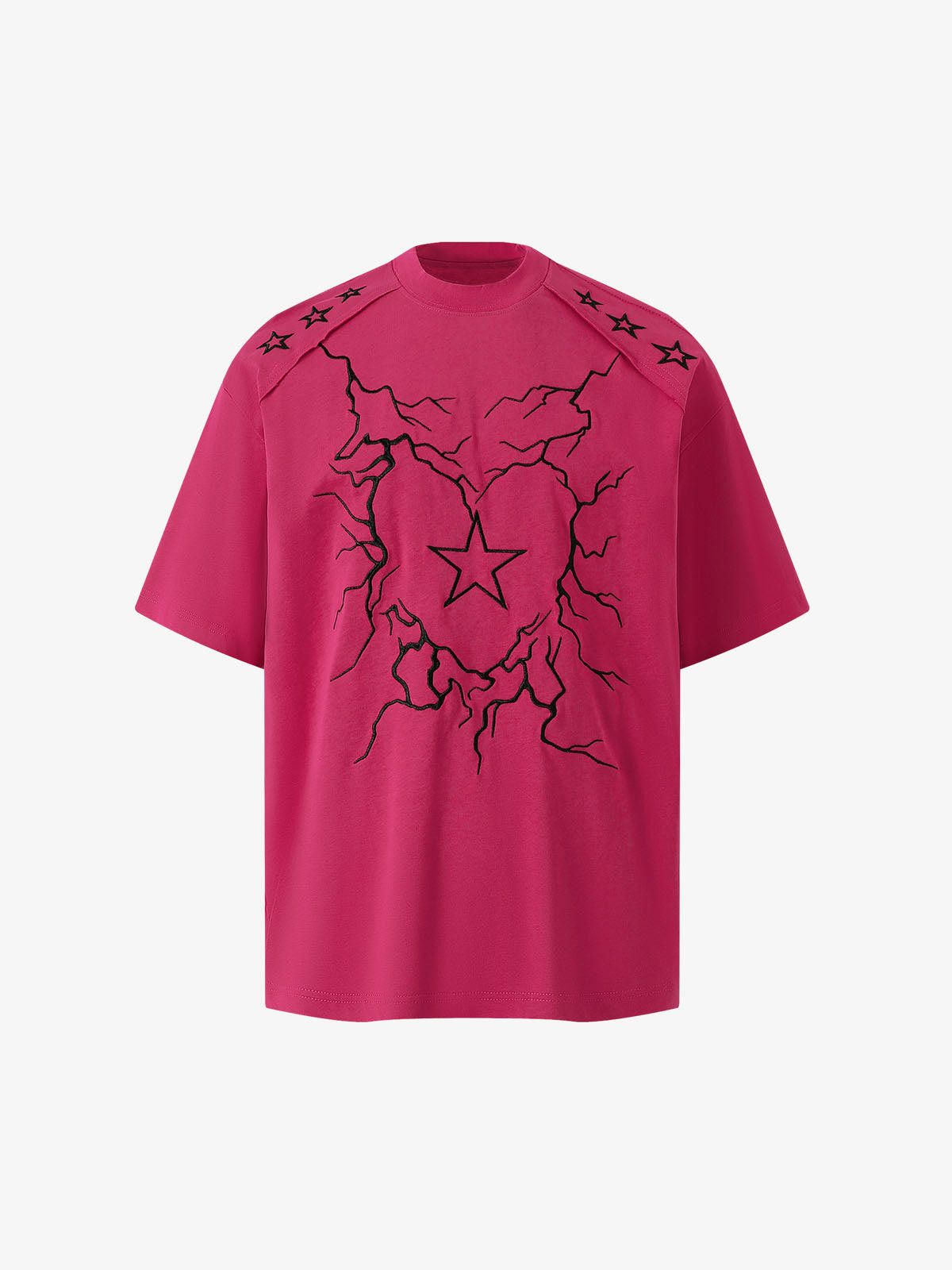 Vintage Heavy Embroidery Lightning Heart Print T-shirt Size US M / EU 48-50 / 2 - 2 Thumbnail