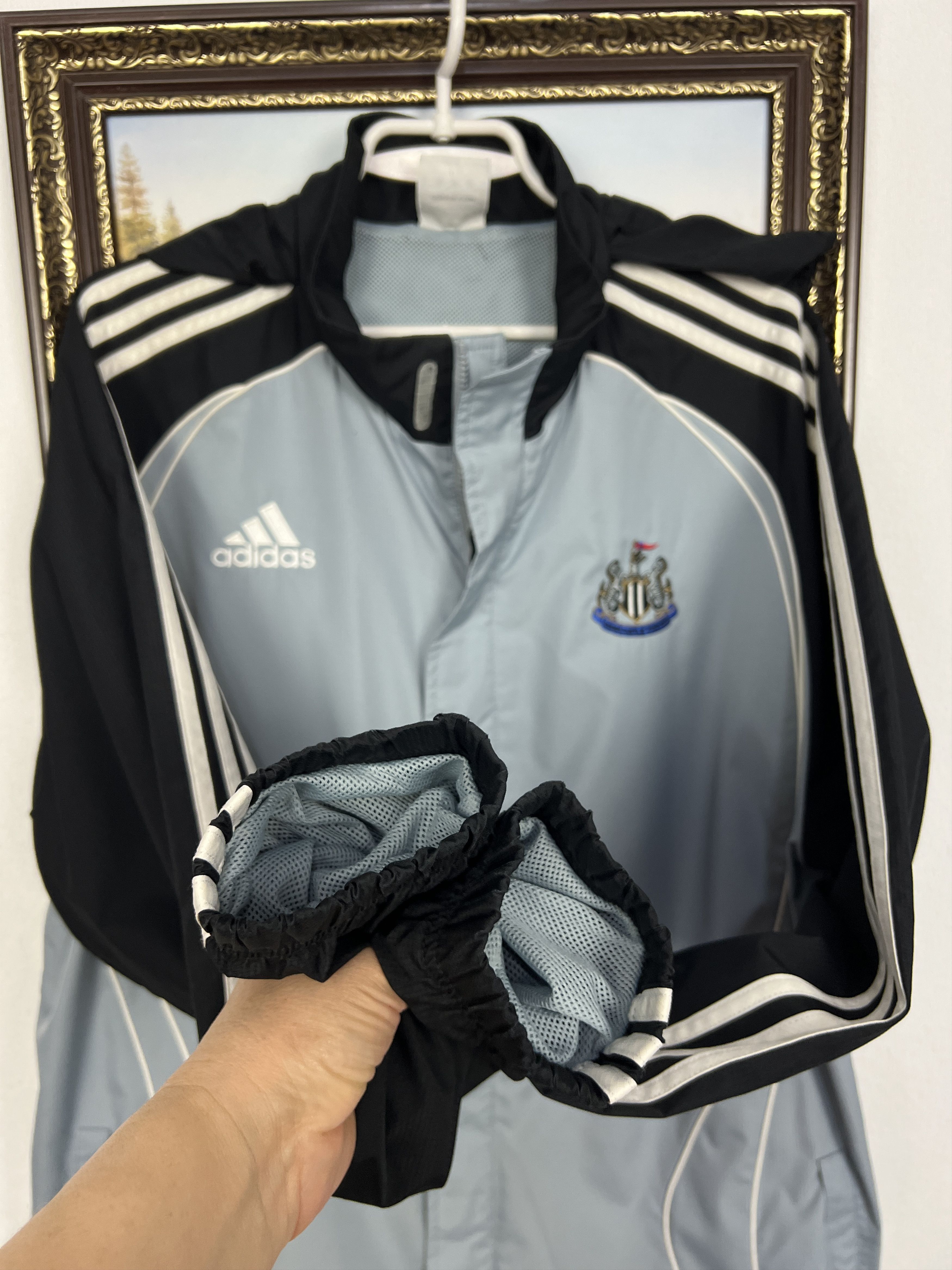 Adidas Newcastle United Football Rain Hooded Jacket Track Top Size US M / EU 48-50 / 2 - 5 Thumbnail