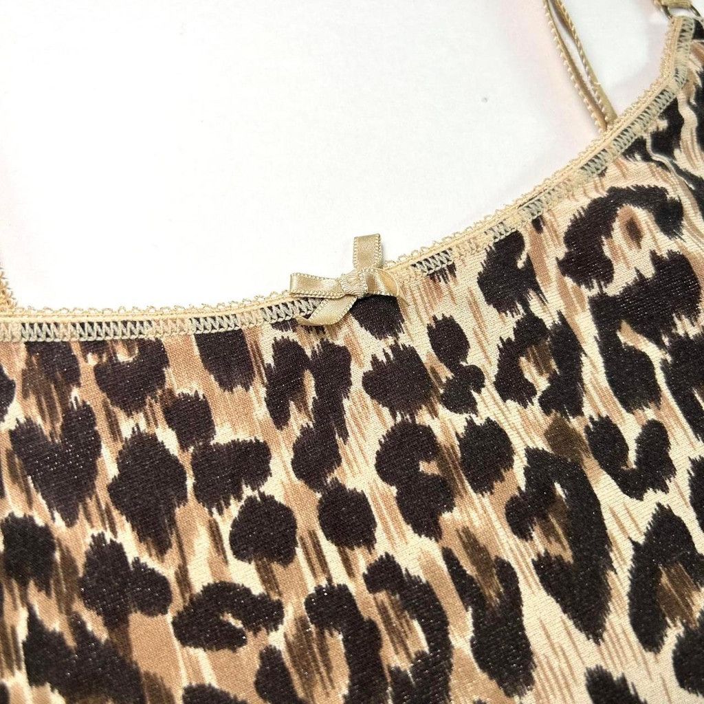 Dolce & Gabbana y2k D&G brown leopard print cami with gold shimmer Size S / US 4 / IT 40 - 6 Thumbnail