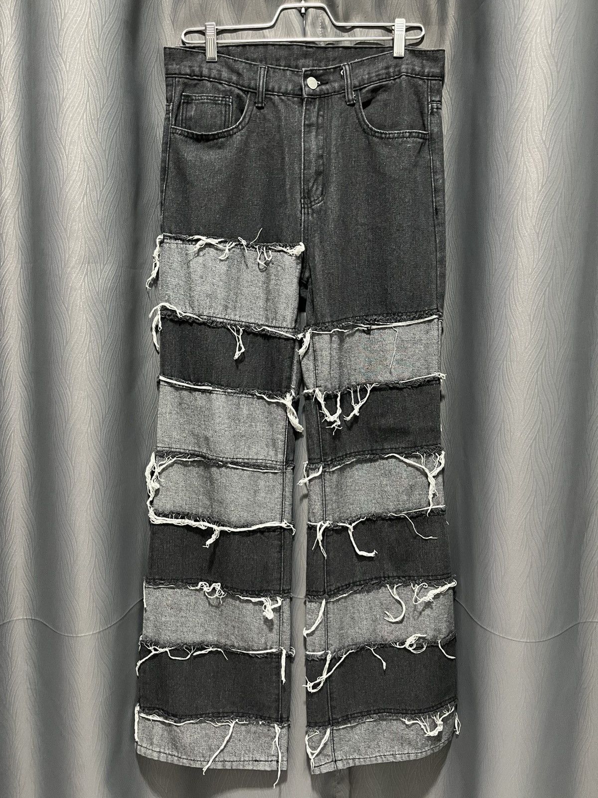 Japanese Brand Shein Flare Leg Hagi Jeans Baggy Size US 33 - 1 Thumbnail