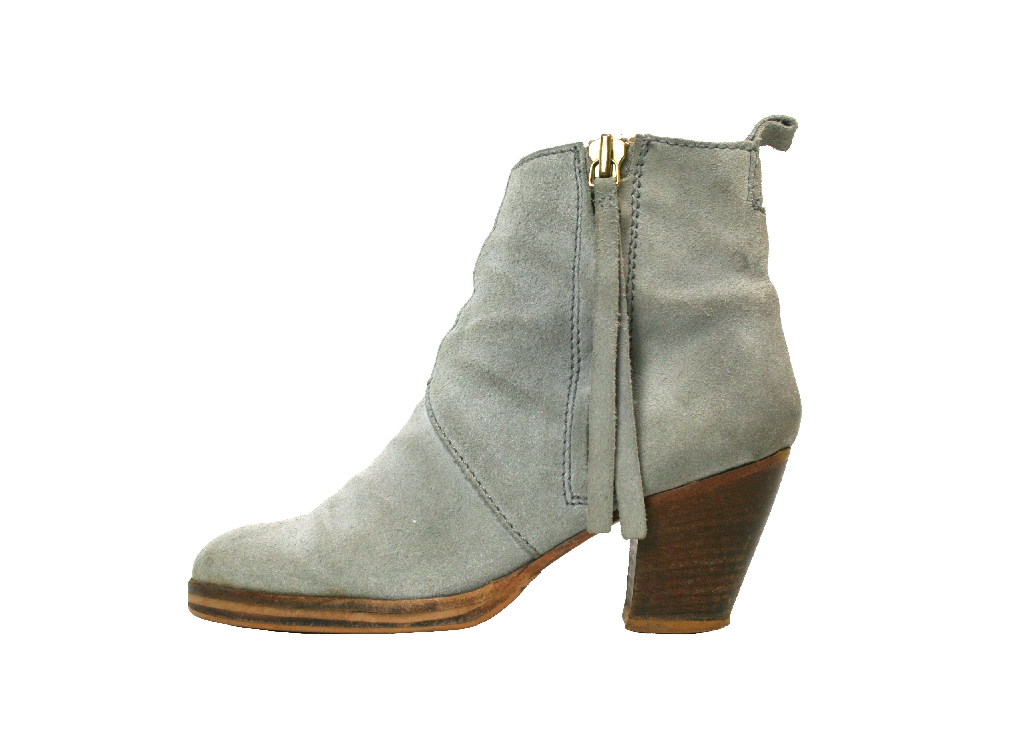 Acne Studios Pistol Suede Grey Biker Boots Size US 7 / IT 37 - 2 Thumbnail