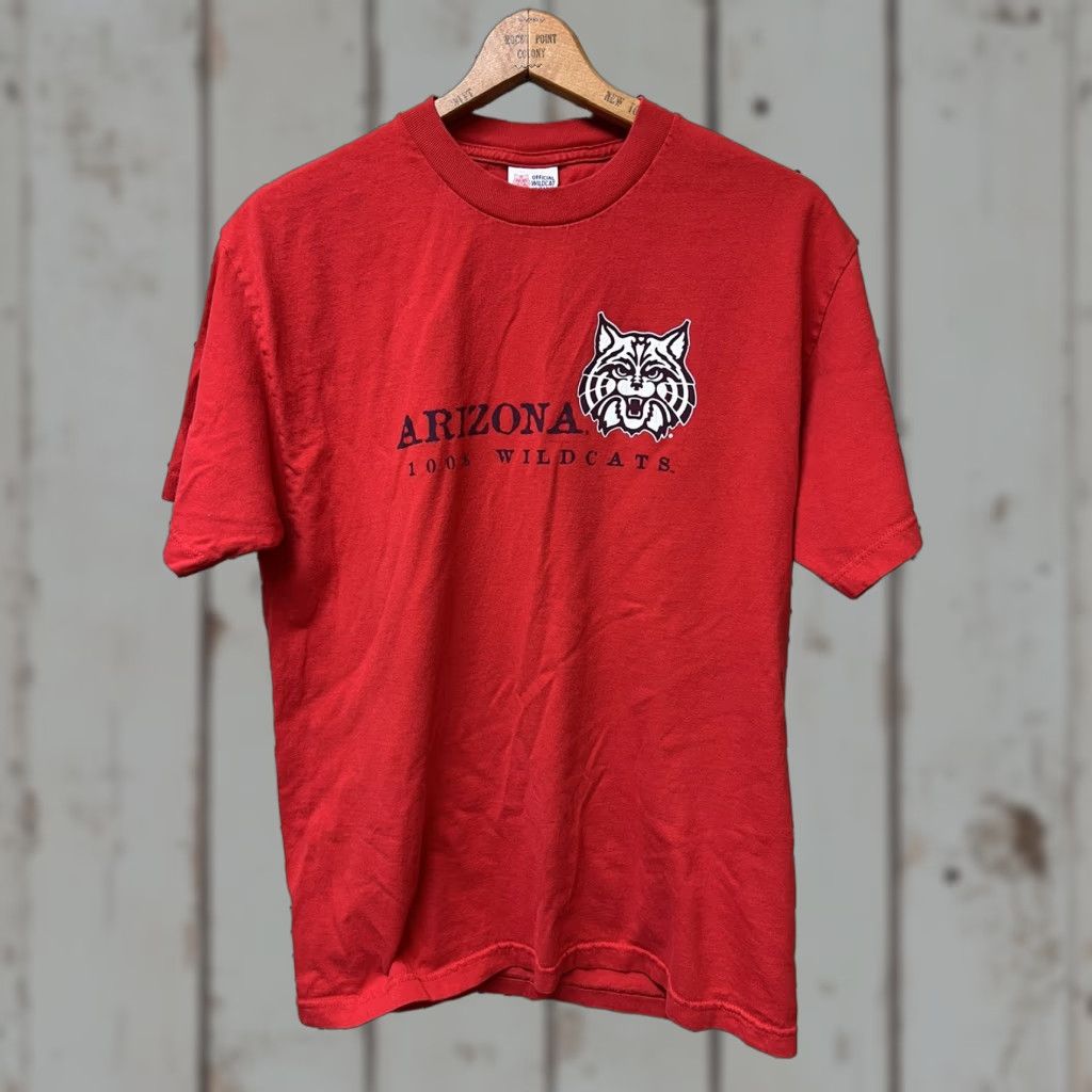 Vintage VINTAGE The Cotton Exchange Arizona Wildcats T-Shirt Mens L Red Cotton 90s Sports USA College Logo Short Sleeve Crew Neck Regular DM Size US L / EU 52-54 / 3 - 1 Thumbnail