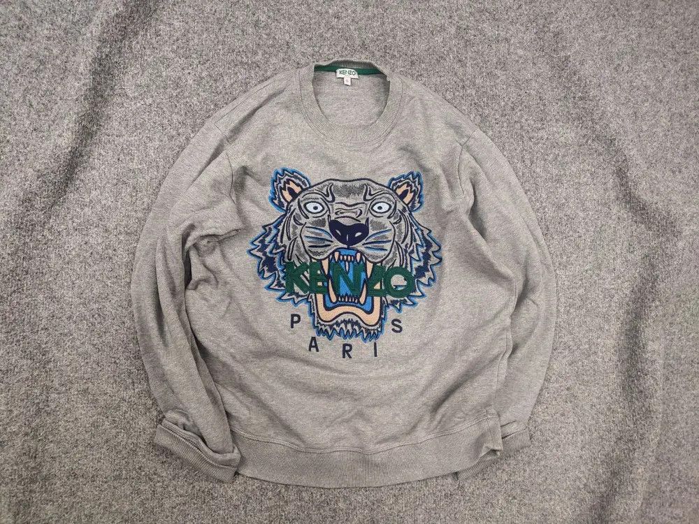 Kenzo Kenzo Paris Japan Embroidered Logo Tiger Crewchek Sweatshirt Size US S / EU 44-46 / 1 - 2 Thumbnail
