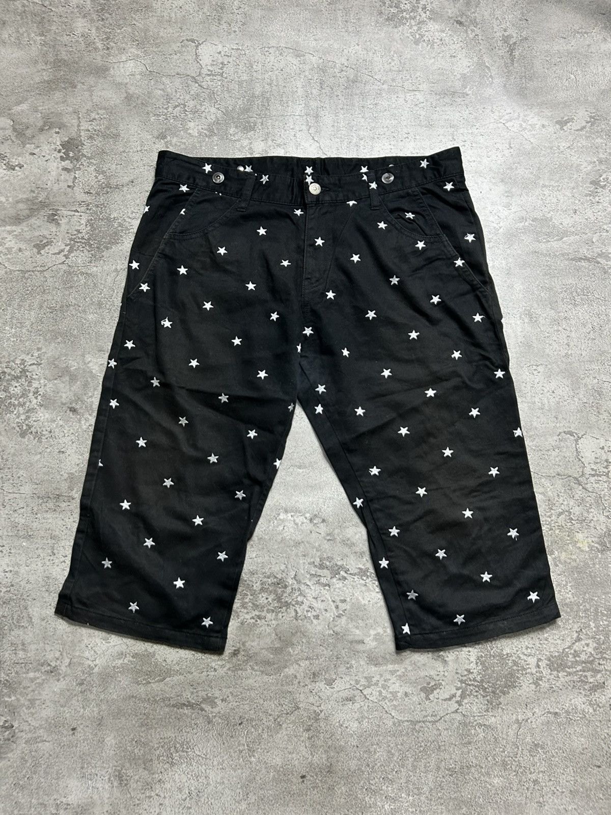PPFM 2000s PPFM Star Motif Embordired Short Pants Size US 33 - 1 Thumbnail