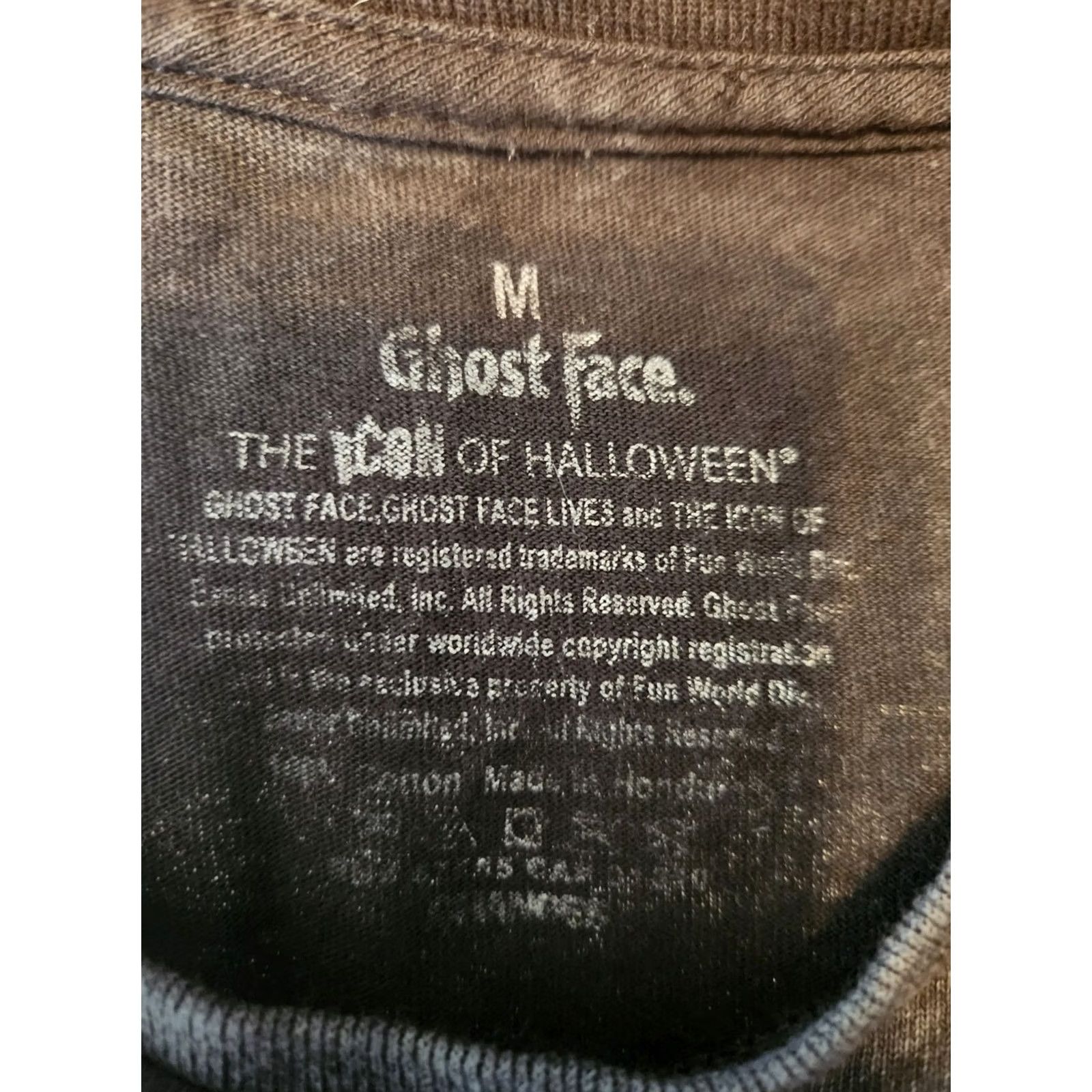 Vintage Ghost Face T-Shirt Ghost Face The Icon Of Halloween Acid Wash Mens M Double Sided Shirt Mens M Black Cotton Halloween Ghost Face Double-Sided T-Shirt Size US M / EU 48-50 / 2 - 5 Thumbnail