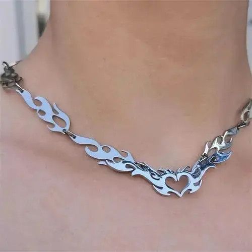 Other Steel Flame Love Necklace Size ONE SIZE - 2 Thumbnail