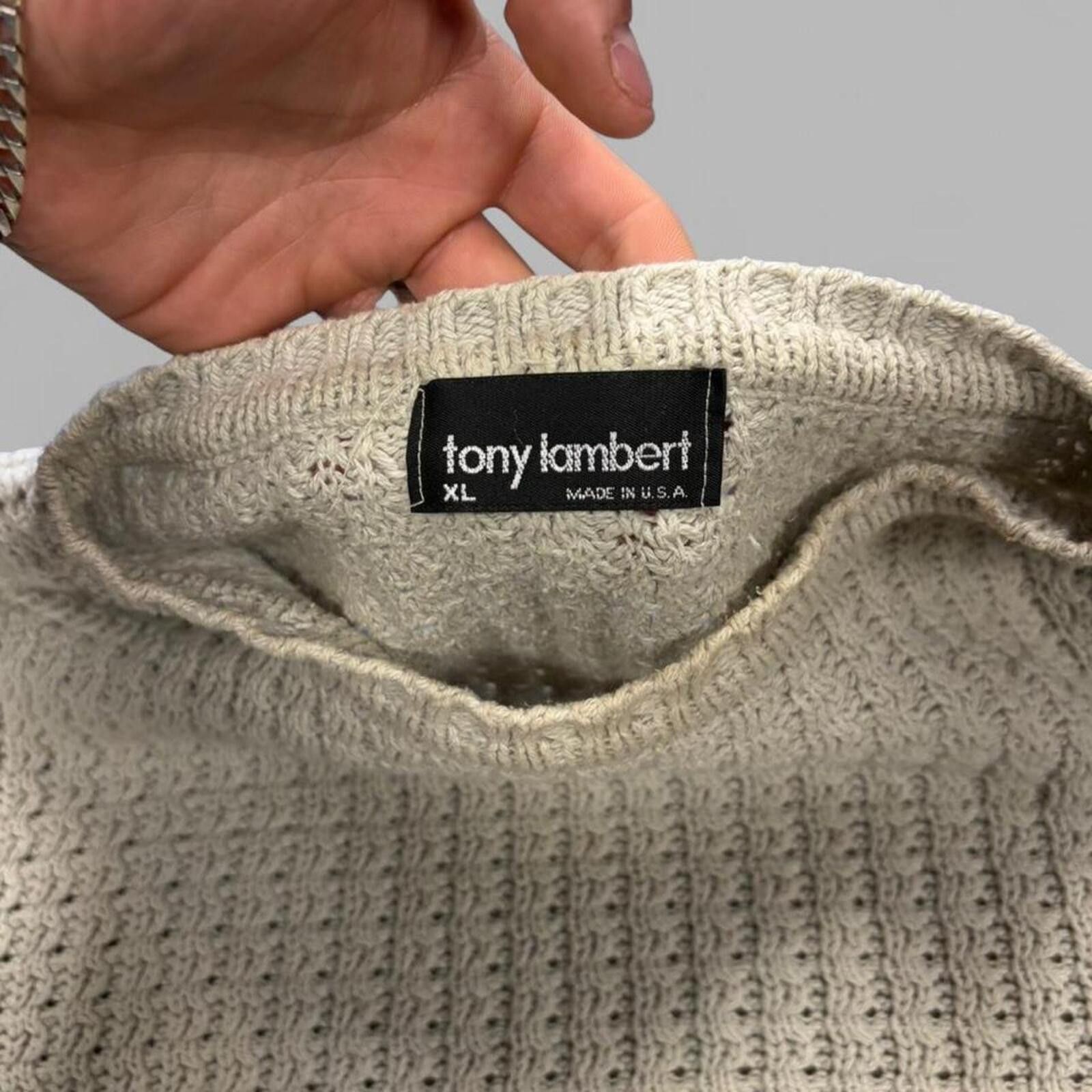 Vintage Vintage 90s Tony Lambert Waffle Knit Size US XL / EU 56 / 4 - 3 Thumbnail