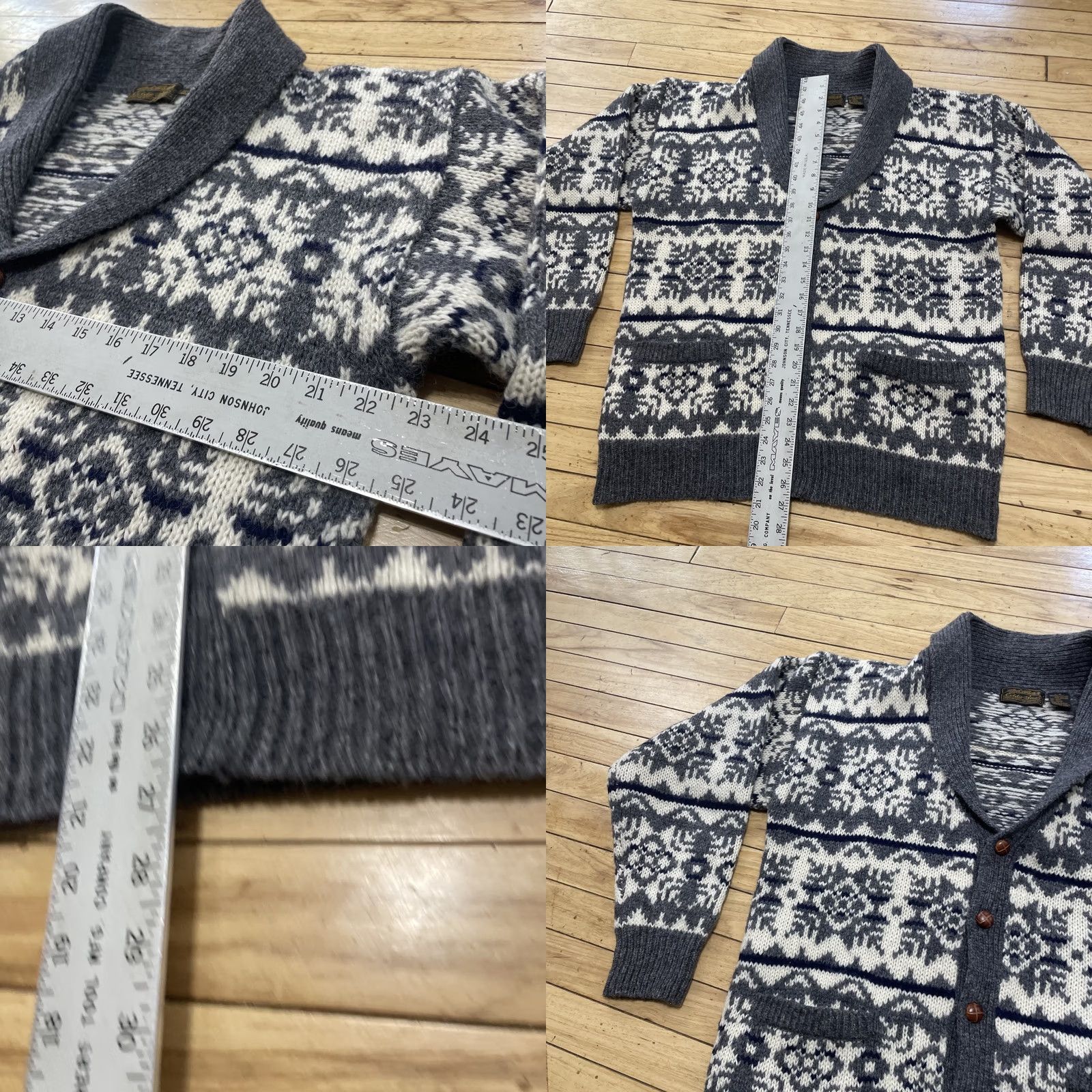Eddie Bauer VINTAGE Eddie Bauer Cardigan Men L Wool Geometric Knit Crew Neck Blue Gray Capsule 80s 90s Nordic Pattern Christmas Holiday Americana Rustic Size US L / EU 52-54 / 3 - 8 Thumbnail