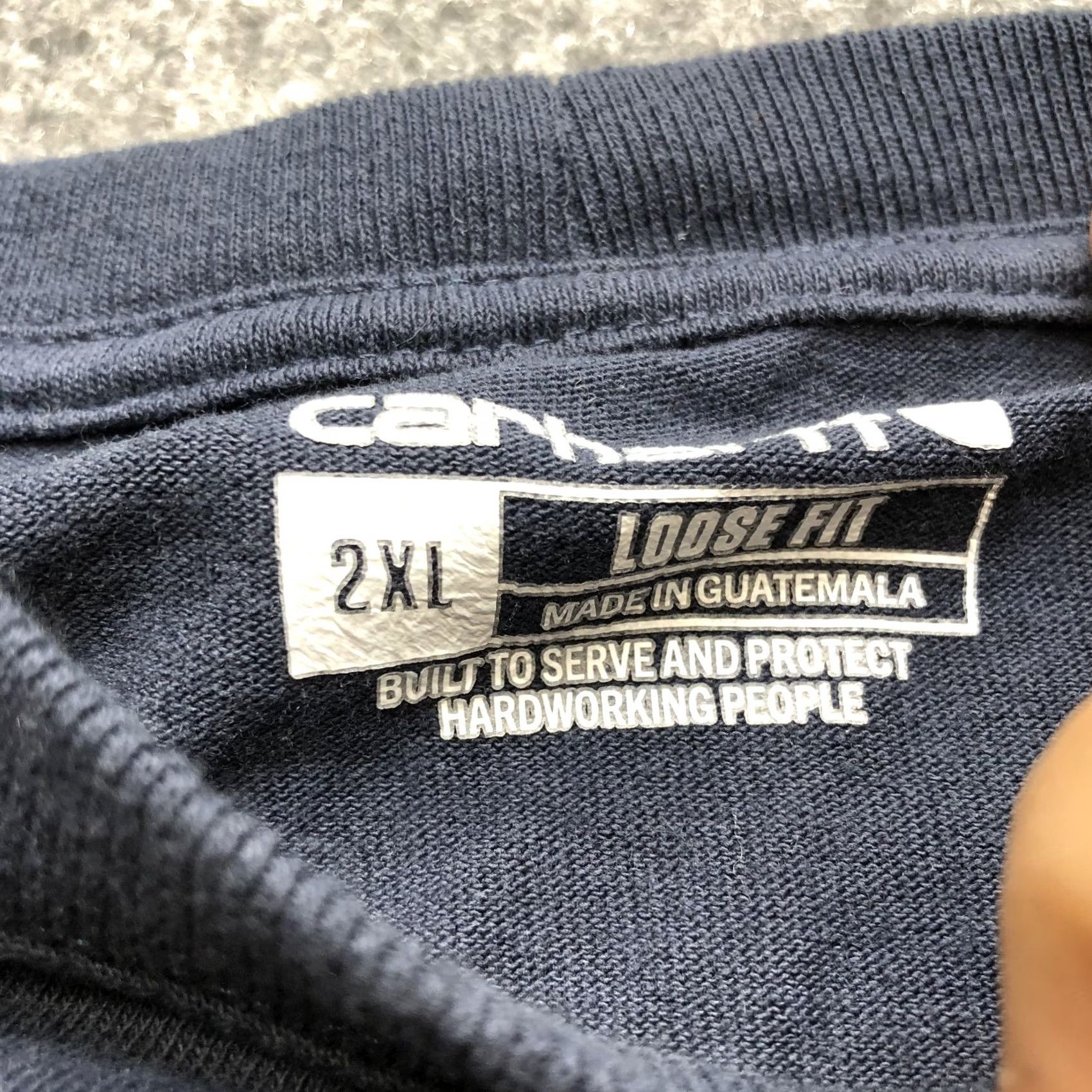 Carhartt Carhartt Shirt Mens 2XL Blue Loose Fit Long Sleeve Logo Workwear Crewneck Tee Size US XXL / EU 58 / 5 - 5 Thumbnail