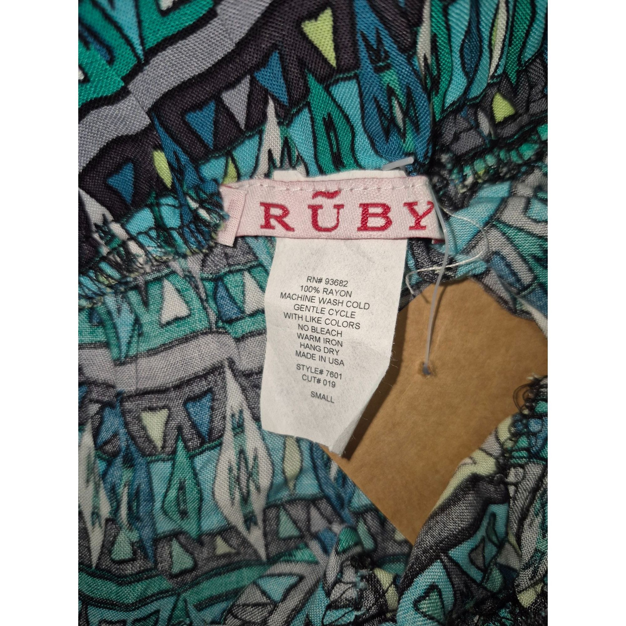 Other Women's Patterned Green & Blue Shorts Small Size ONE SIZE - 4 Thumbnail