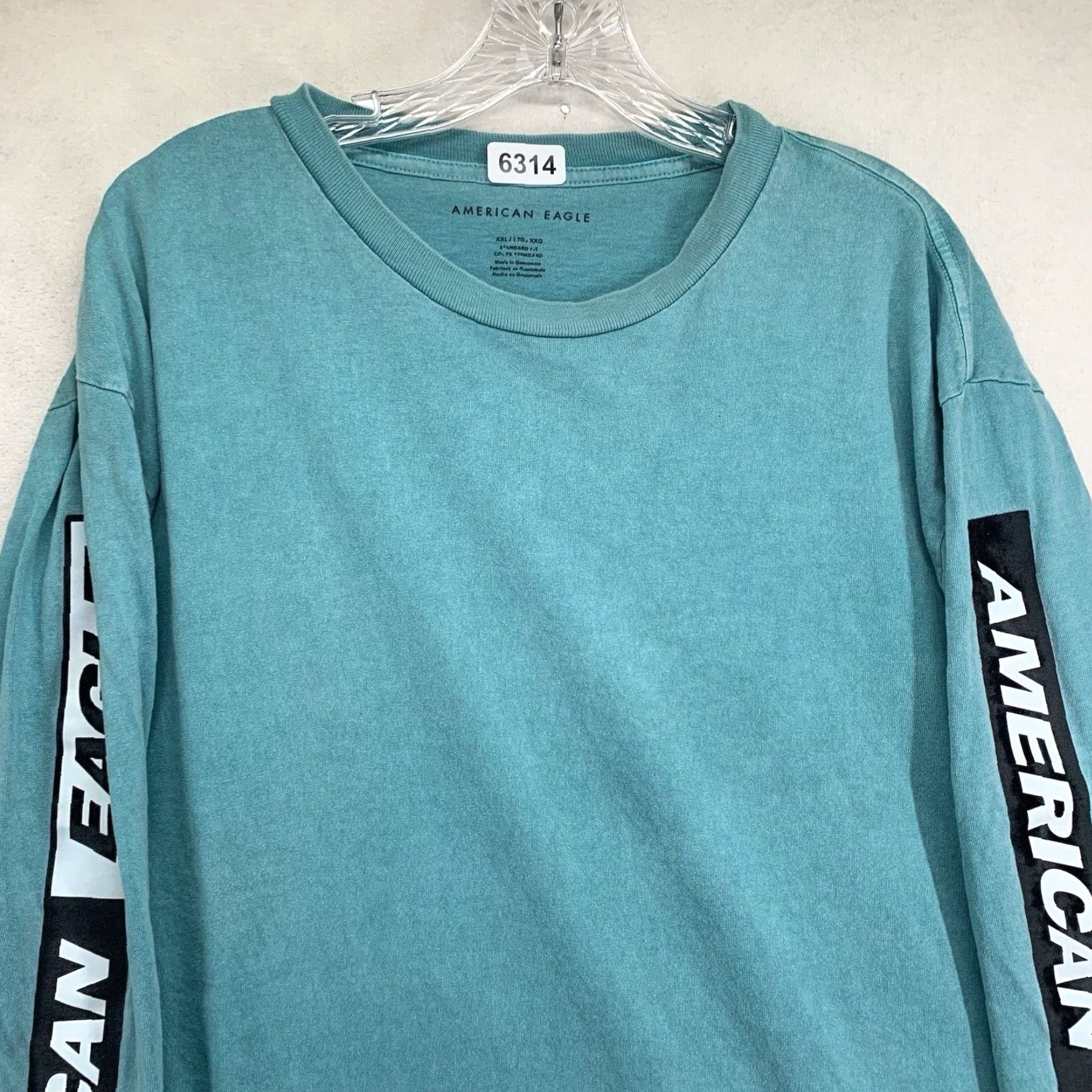 American Eagle Outfitters American Eagle Mens Long Sleeve T-Shirt 2XL Retro 90s Green Cotton Knit Beach Logo Size US XXL / EU 58 / 5 - 4 Thumbnail
