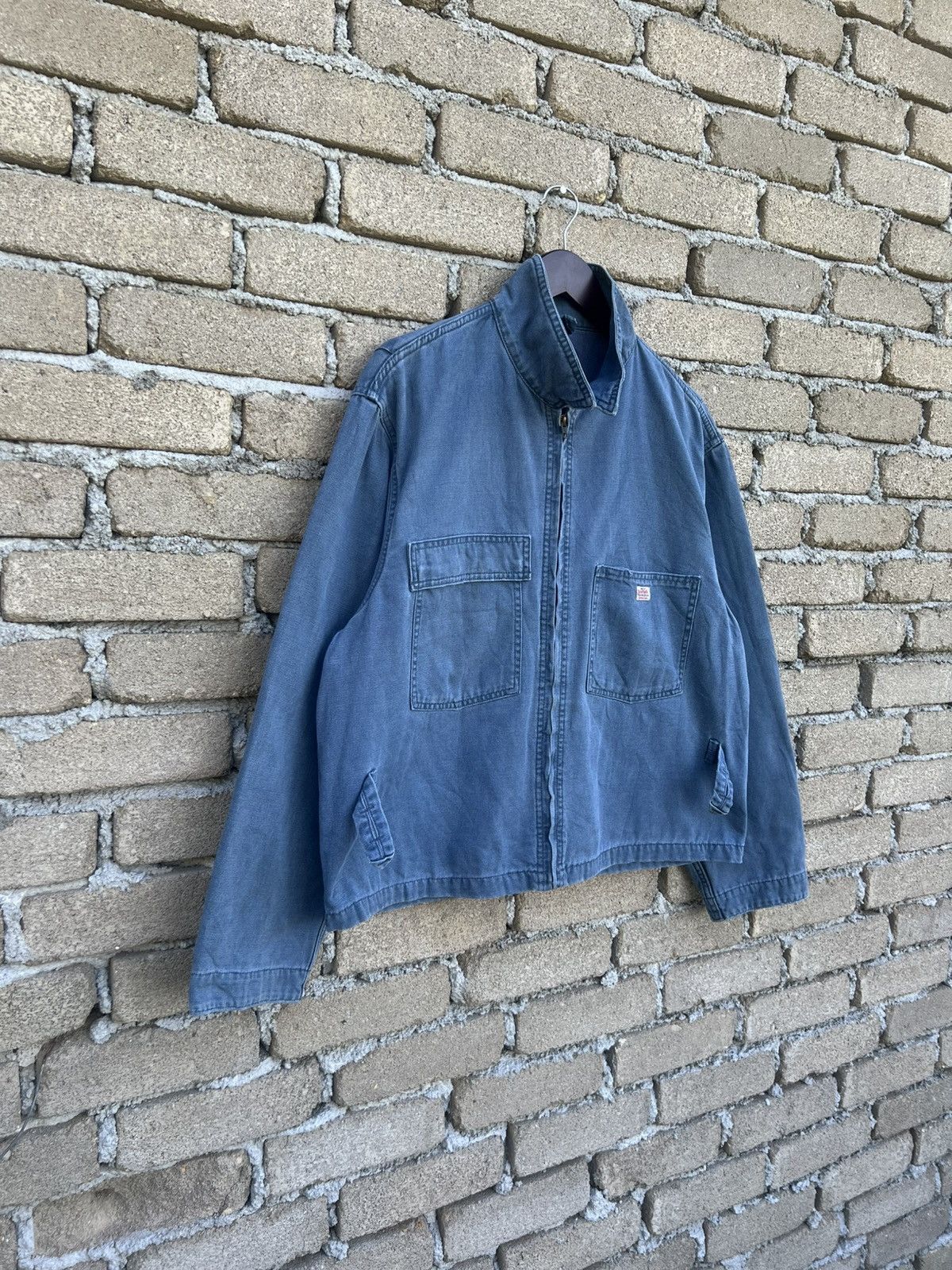 Japanese Brand Vintage Bartack Natural Denim Zipper Jacket Workwear Style Size US M / EU 48-50 / 2 - 3 Thumbnail
