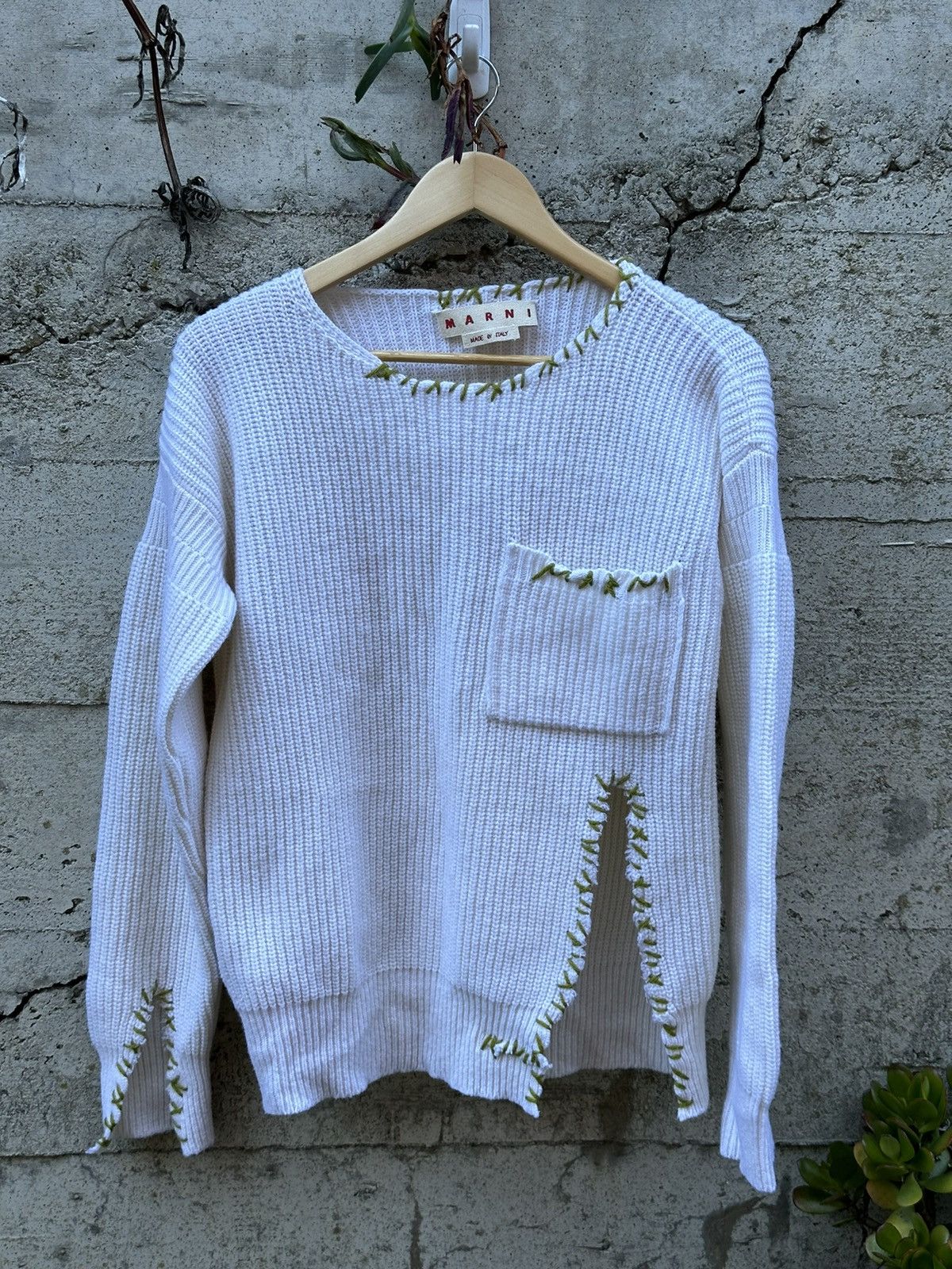 Marni RARE GRAIL Marni raw stitched split sweater Size US S / EU 44-46 / 1 - 2 Thumbnail