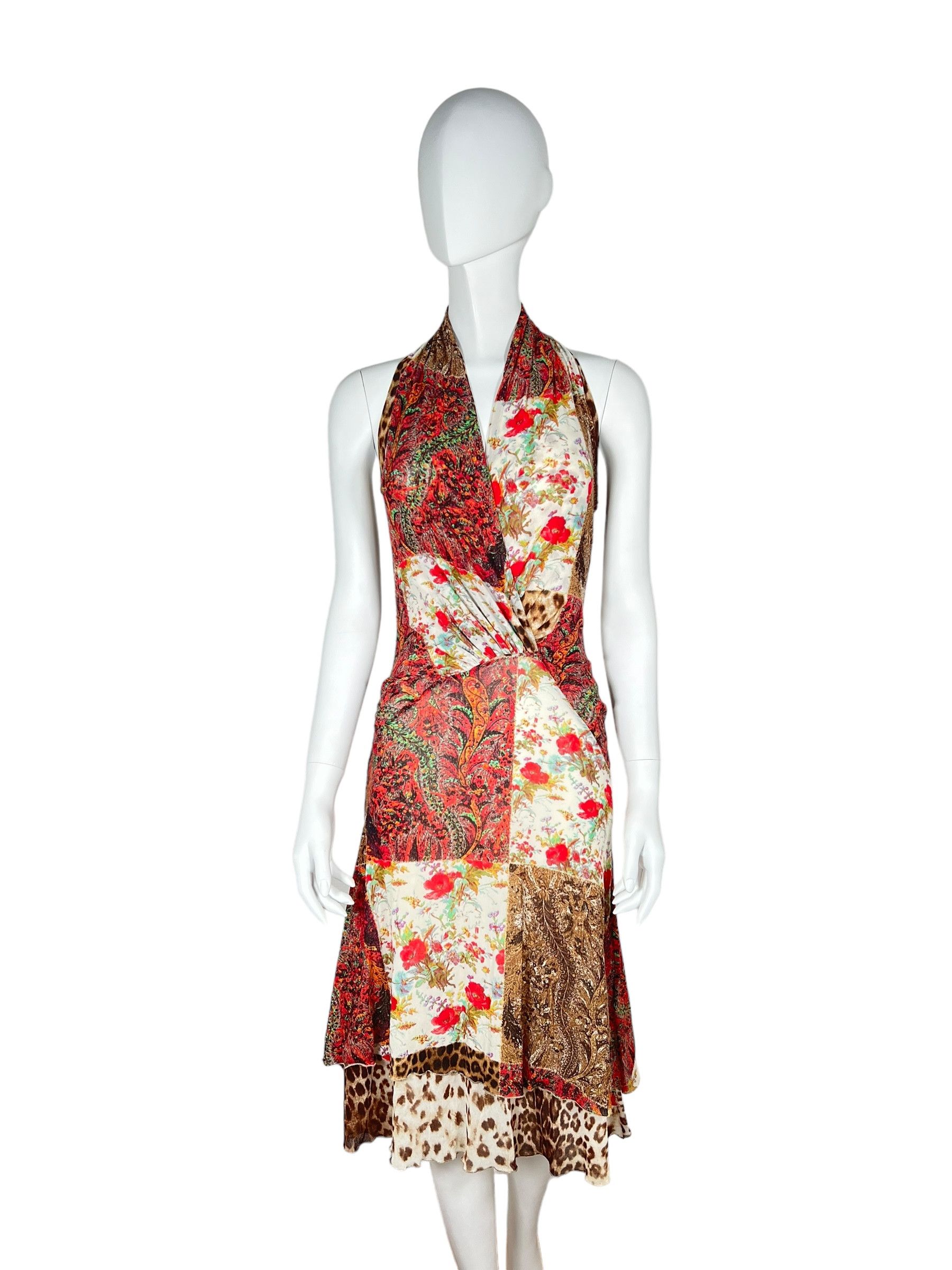 Roberto Cavalli Roberto Class Cavalli 2004 Red & White Animal Print Dress Size M / US 6-8 / IT 42-44 - 1 Thumbnail