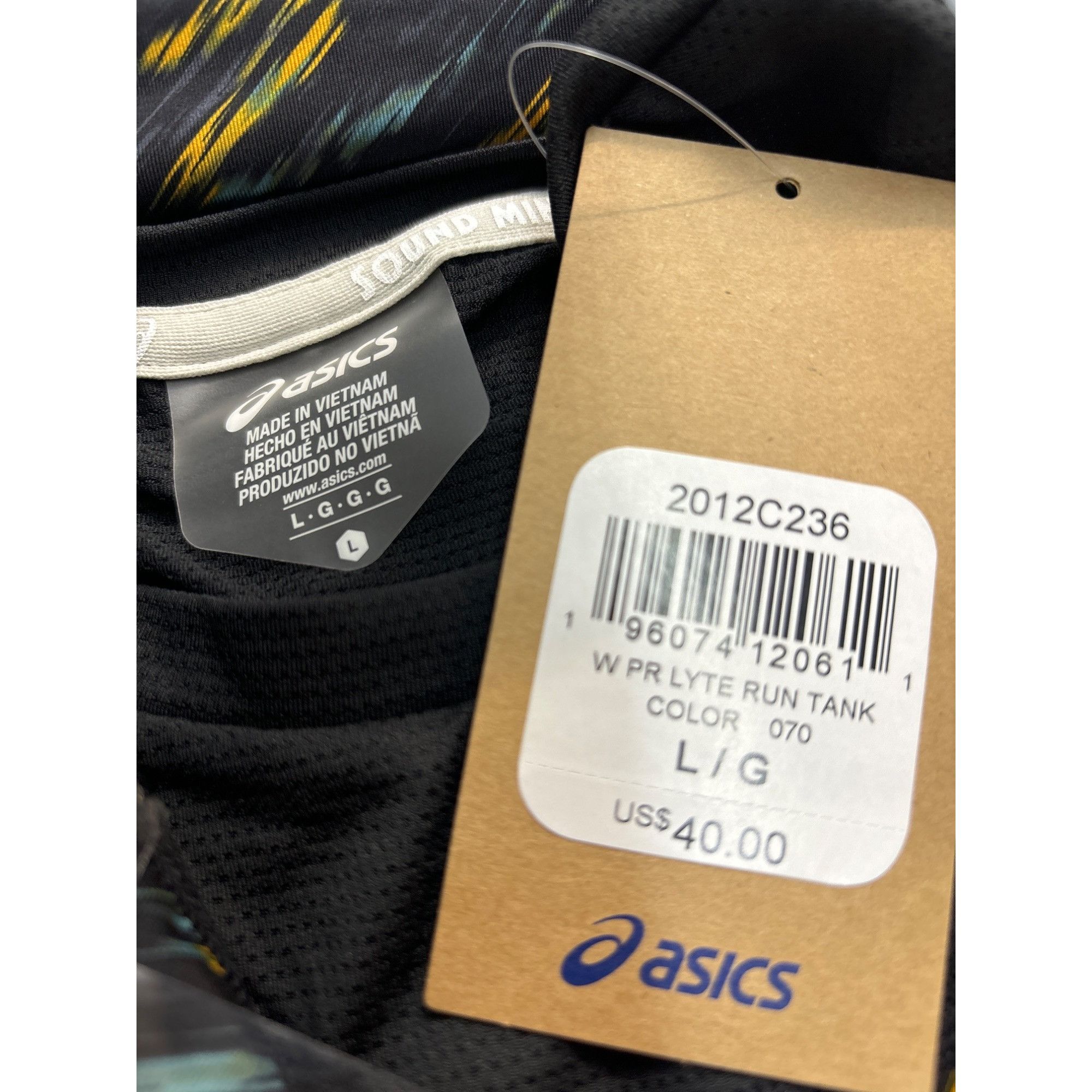 Asics ASICS Women's PR Lyte Running Tank Night Shade/ Sage Print, Size L / US 10 / IT 46 - 8 Thumbnail