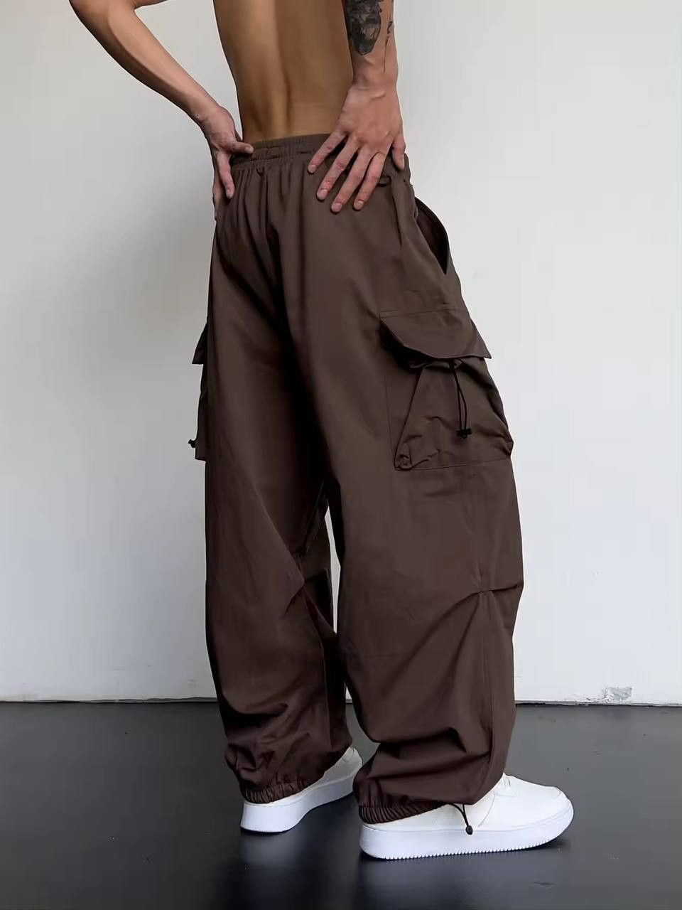 Vintage men's monochrome kargo pants y2k Size US 33 - 2 Thumbnail