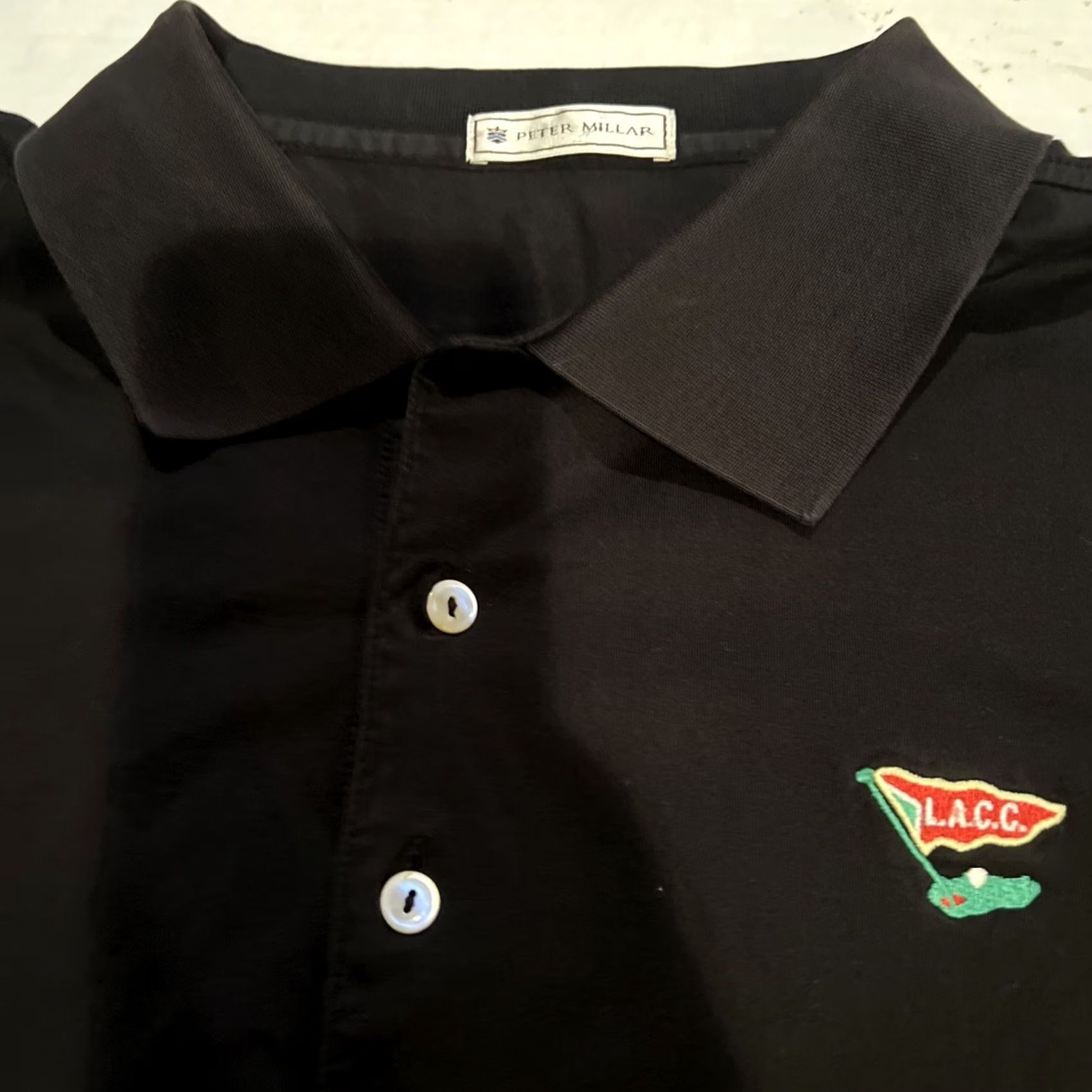 Peter Millar Peter Millar Polo Shirt L Black Short Sleeve Embroidered Logo Golf Casual Men Size US L / EU 52-54 / 3 - 2 Thumbnail