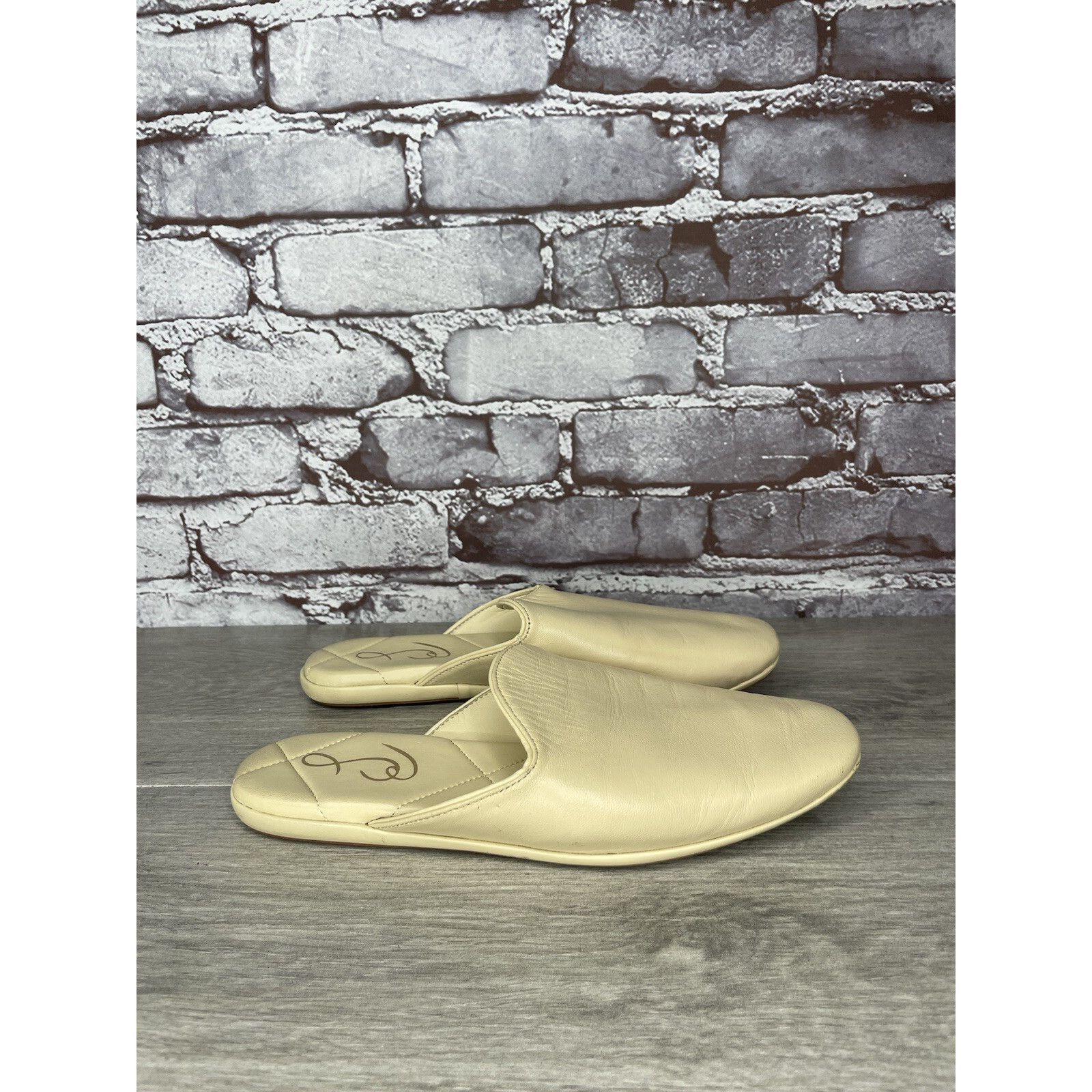 Sam Edelman Sam Edelman Kylar Eggshell Beige Leather Quilted Mules Flats Size US 6 / IT 36 - 10 Thumbnail