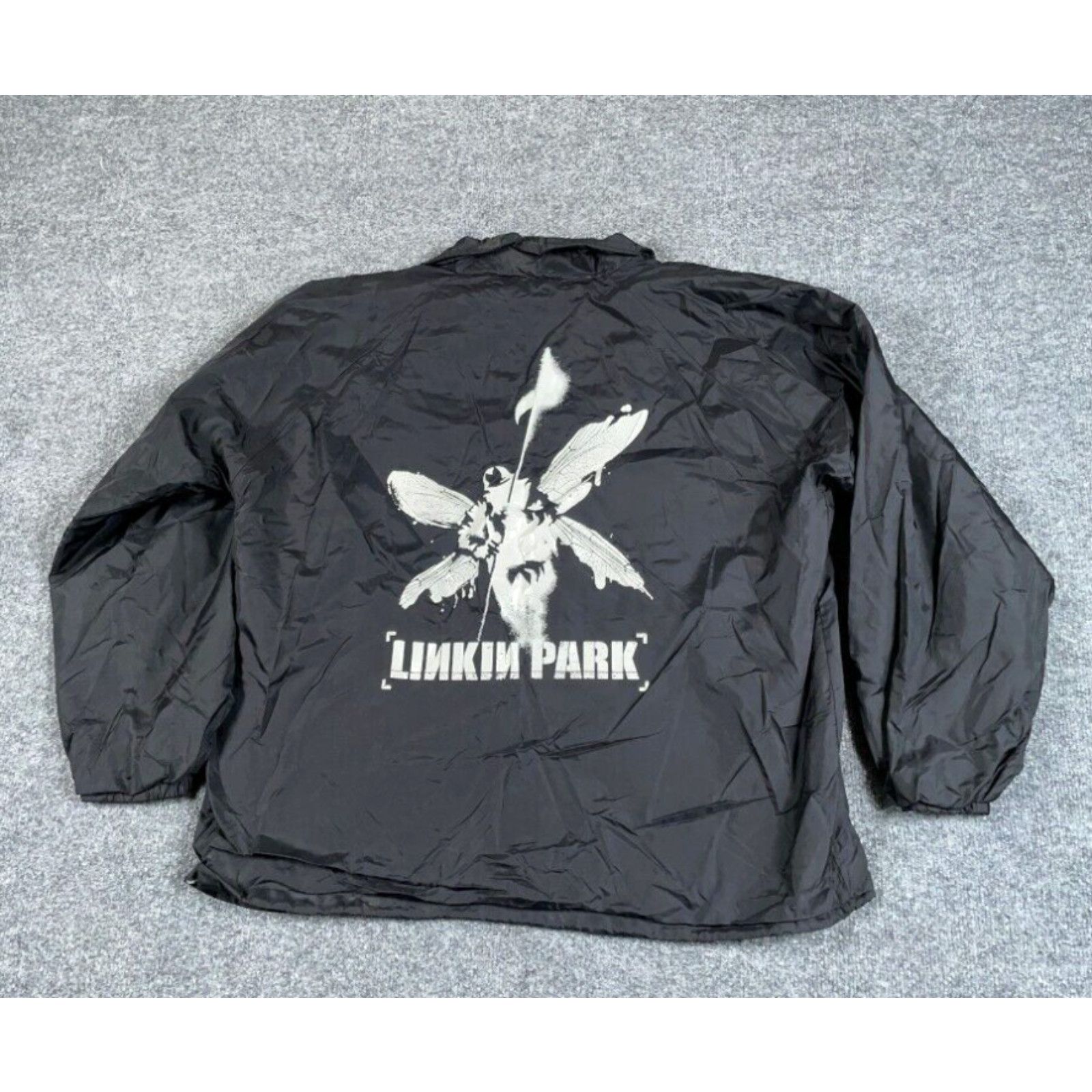 image of VTG Y2K Linkin Park Hybrid Theory Windbreaker Jacket Adult XL Black Numetal 2000 in White, Men's