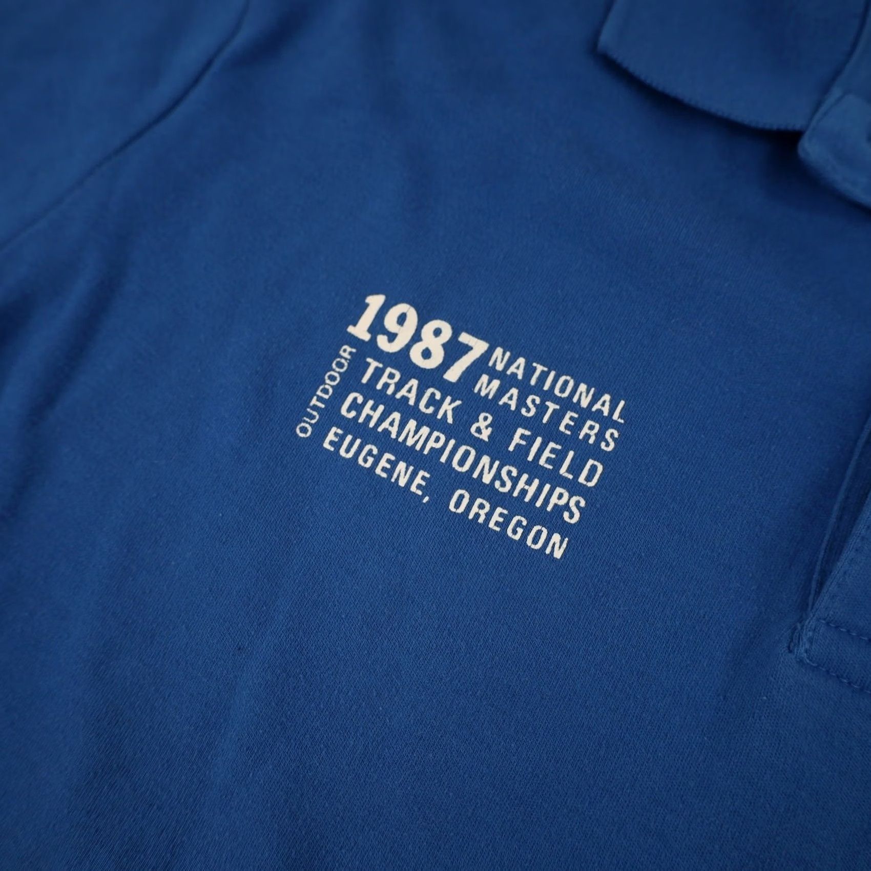Nike VINTAGE Nike 1987 National Masters Track & Field Polo Shirt Mens Large Blue Size US L / EU 52-54 / 3 - 5 Thumbnail