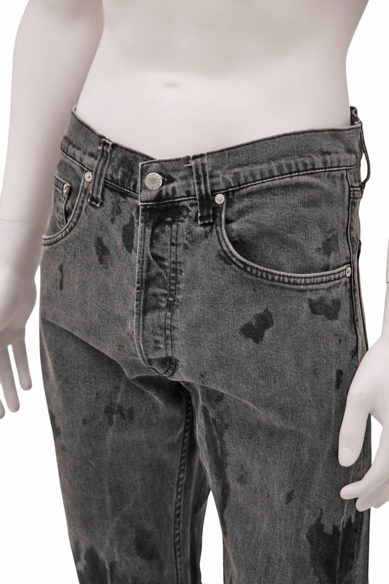 Helmut Lang Grey Distressed Painted Jeans Size US 29 - 6 Thumbnail