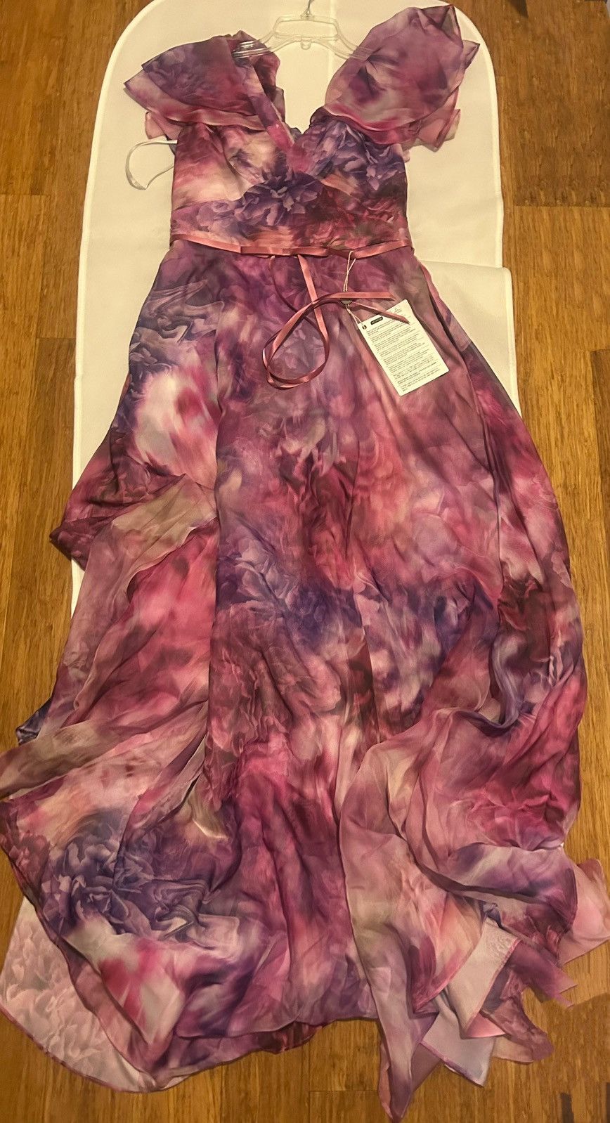 Marchesa MARCHESA NOTTE Ruffled bow-embellished Floral-print Gown Size M / US 6-8 / IT 42-44 - 5 Thumbnail