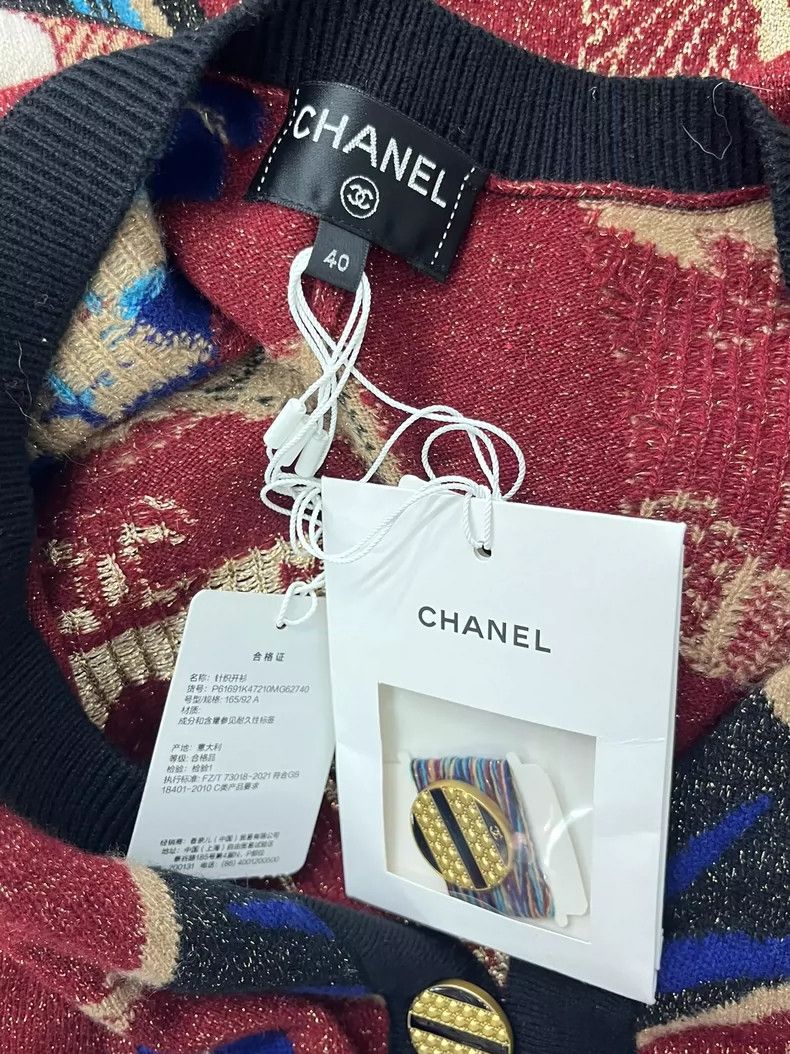 Chanel Chanel Egyptian series beetle printed cashmere long vest Size S / US 4 / IT 40 - 4 Thumbnail