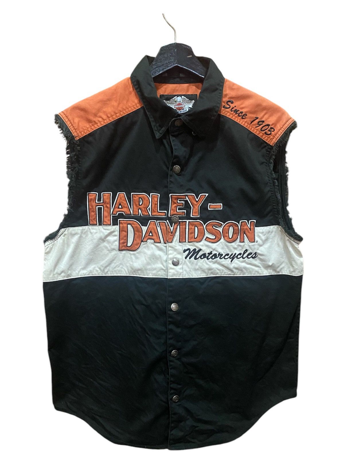 Harley Davidson Vintage 2007 Harley-Davidson Sleeveless Button-Up Vest Size US M / EU 48-50 / 2 - 3 Thumbnail