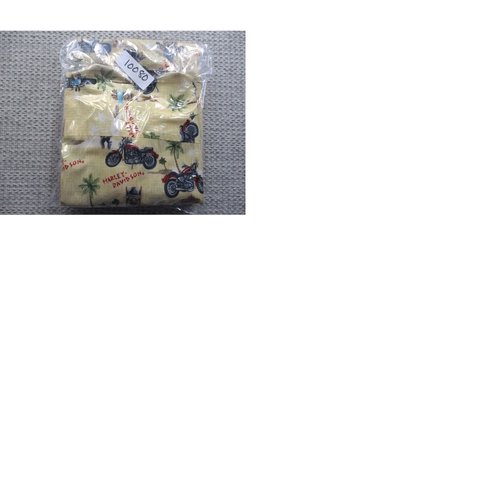 Harley Davidson Harley-Davidson Shirt Mens M Hawaiian Tiki Motorcycle Palm Tree Aloha Rayon USA Yellow Graphic Print Casual VintageSummer 70s? Size US M / EU 48-50 / 2 - 9 Thumbnail