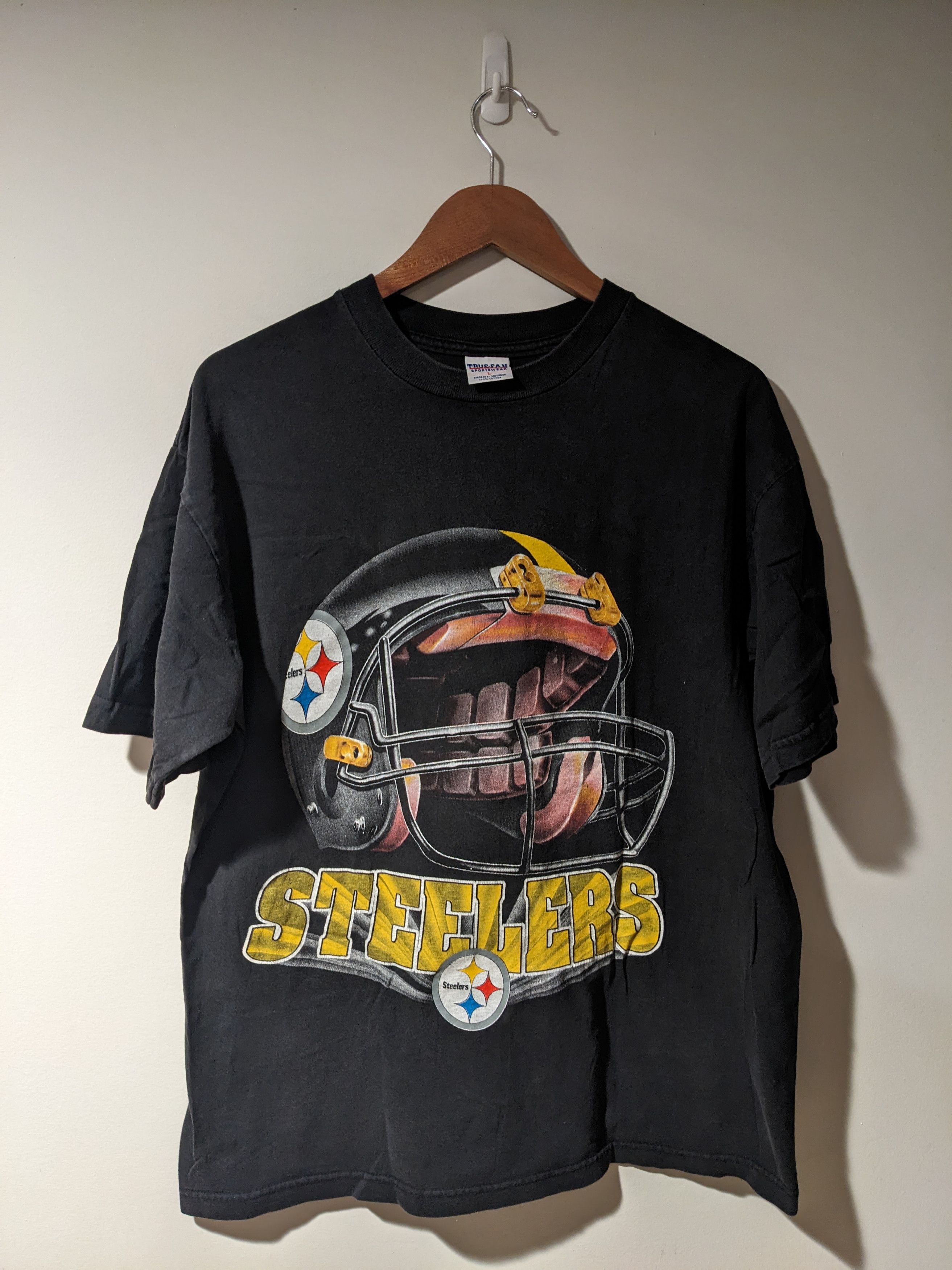 NFL × Vintage Vintage 90s Pittsburgh Steelers Helmet NFL Football T-Shirt Size US L / EU 52-54 / 3 - 1 Thumbnail