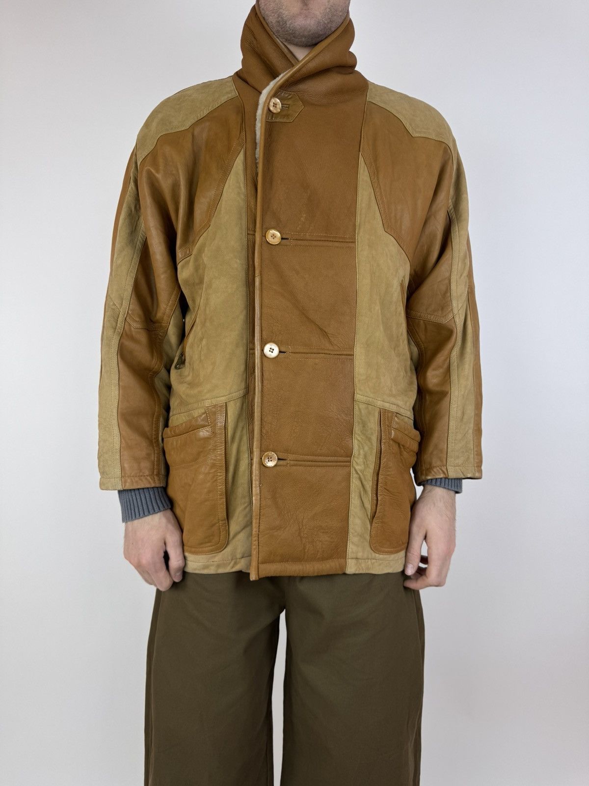 Vintage Latif Sheepskin Leather Jacket Vintage Mens Size US M / EU 48-50 / 2 - 2 Thumbnail