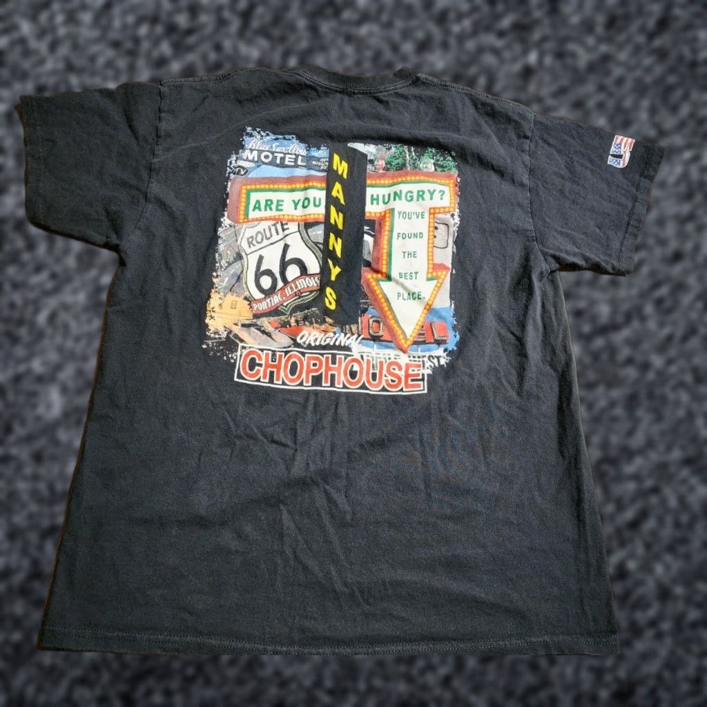 Gildan Gildan Mens T-Shirt Black M Manny’s Chop House Bar and Grill Double Sided USA Size US M / EU 48-50 / 2 - 1 Thumbnail