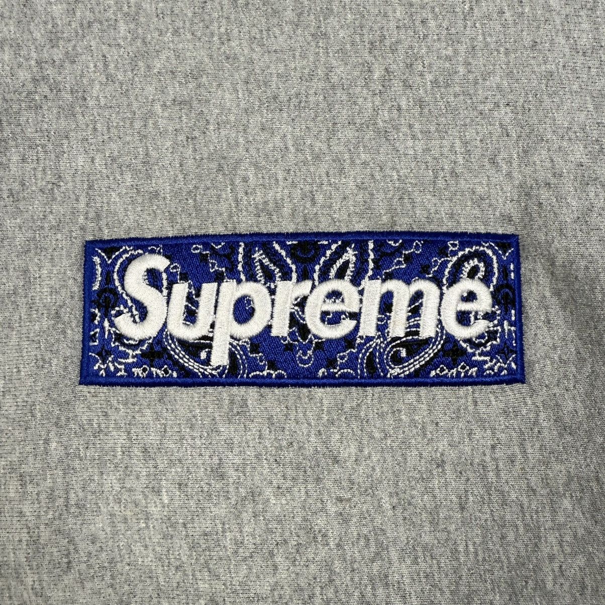 Supreme Supreme Blue Bandana Box Logo ‘Gray’ Hoodie Size US L / EU 52-54 / 3 - 2 Thumbnail