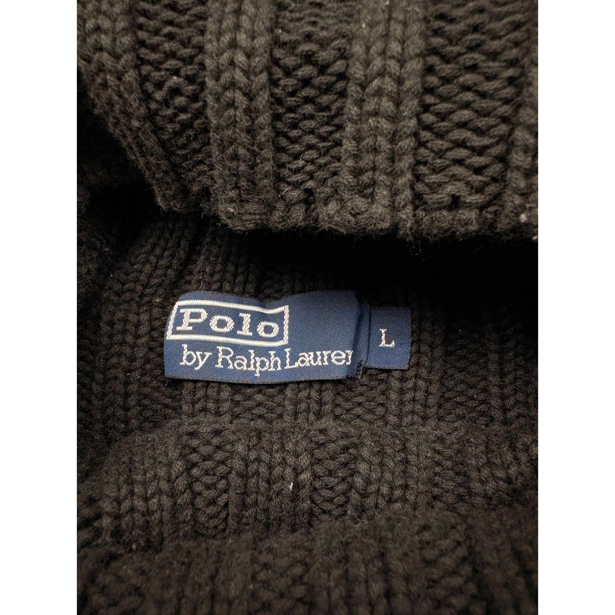 Polo Ralph Lauren Vintage Polo Ralph Lauren Ribbed Roll-Neck Sweater – Black & Size US L / EU 52-54 / 3 - 6 Thumbnail