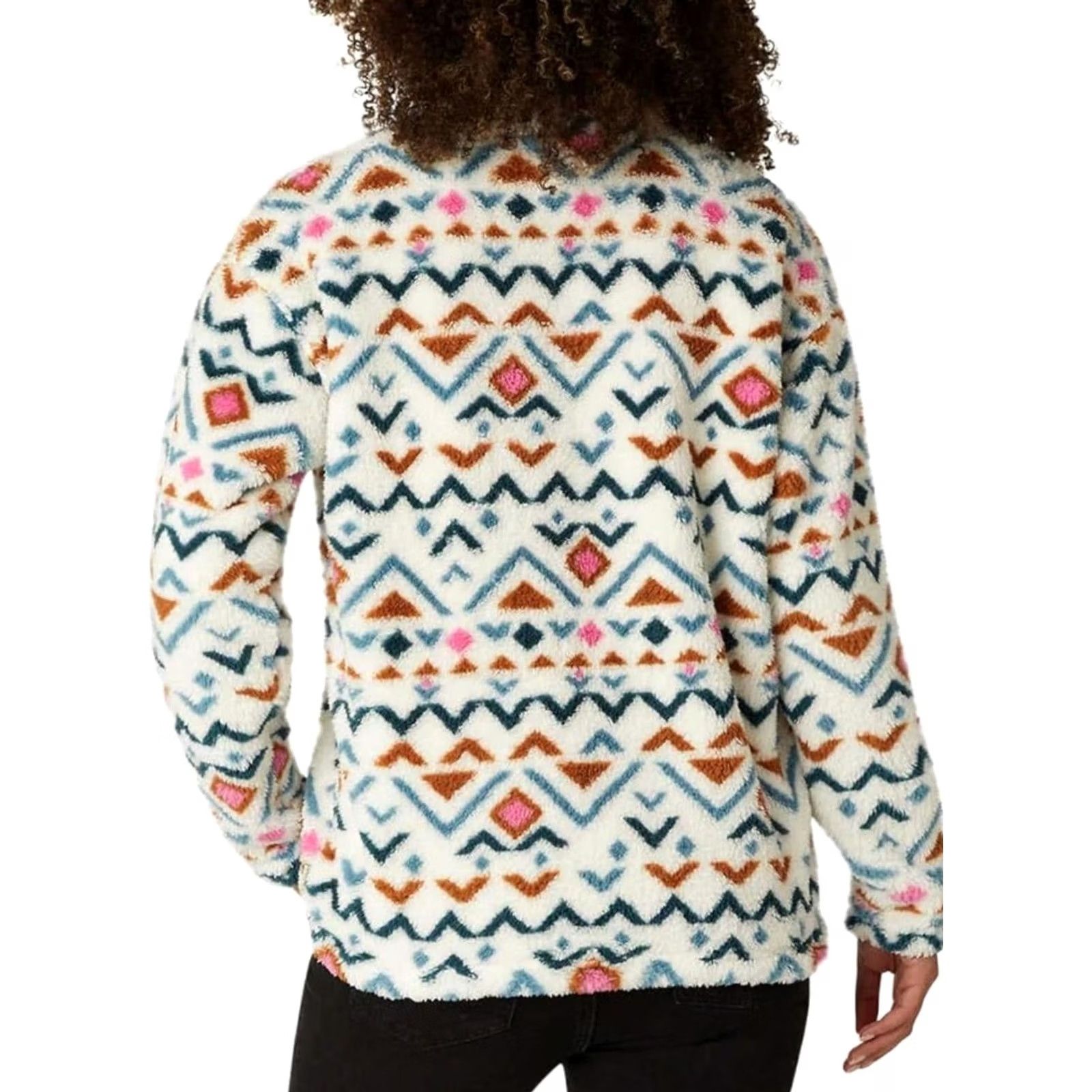 Eddie Bauer VINTAGE Eddie Bauer Pullover Womens Large White Aztec Fleece 1/4 Zip Pattern Cozy Warm Size L / US 10 / IT 46 - 2 Thumbnail