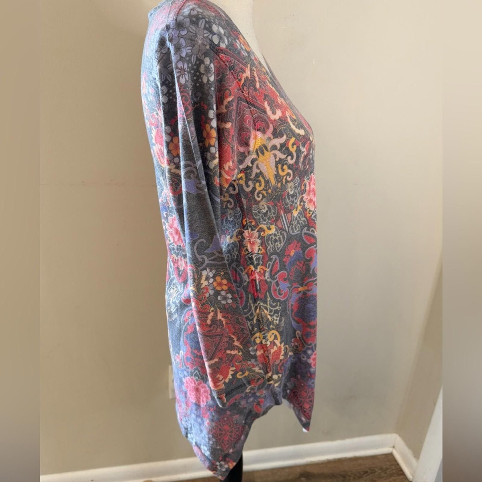 Other Soft Surroundings multicolored floral sweater SZ PXS Size XS / US 0-2 / IT 36-38 - 2 Thumbnail