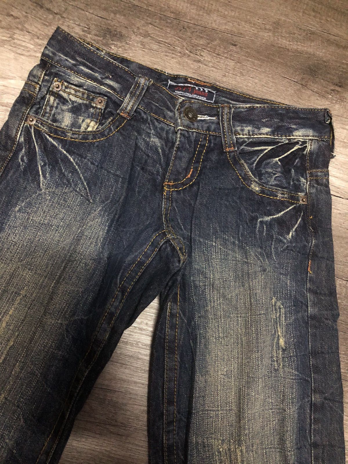 Japanese Brand VINTAGE AFRICA TARO DENIM FLARED JEANS Size 28" / US 6 / IT 42 - 6 Thumbnail