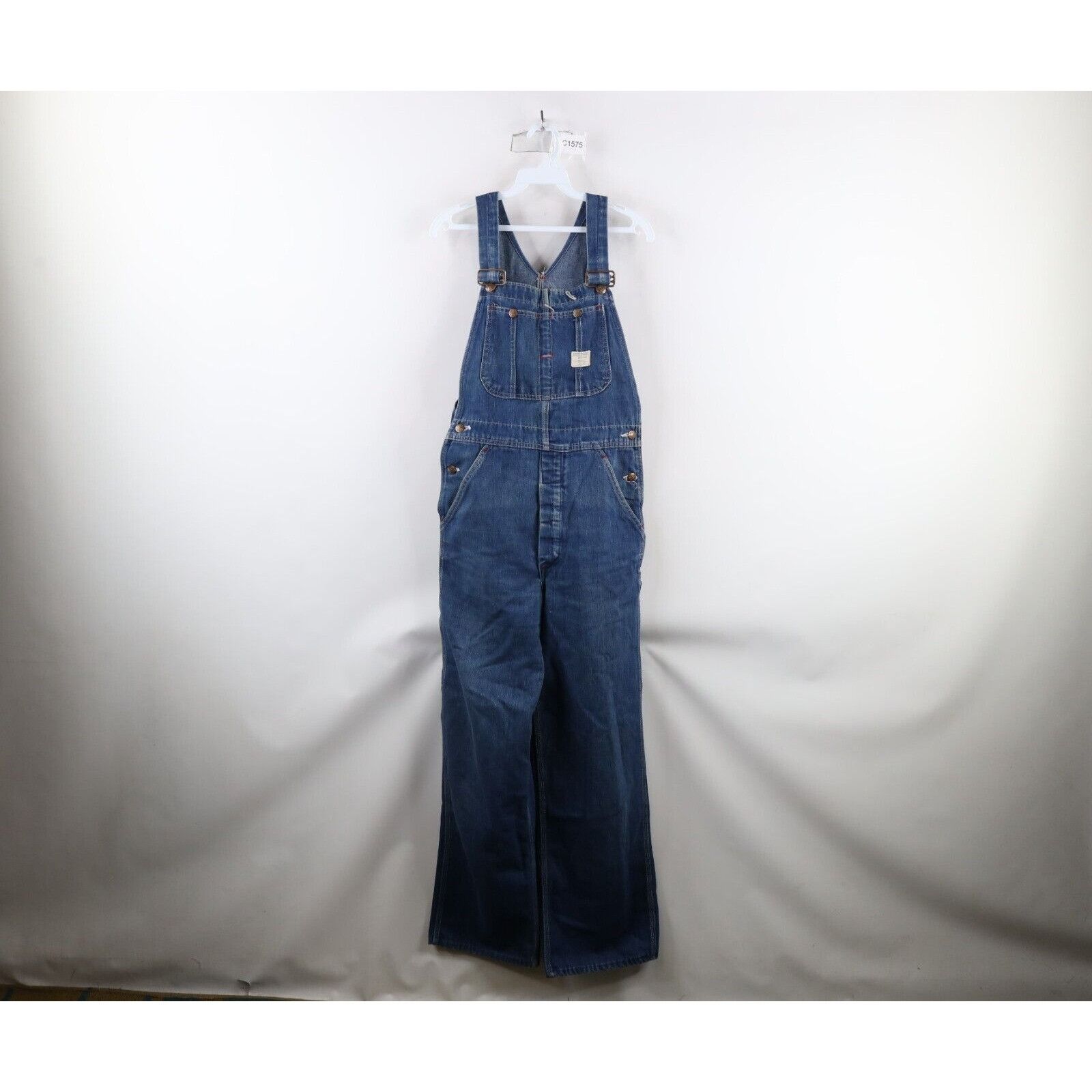 Big Mac × Vintage Vintage 60s 70s Big Mac Distressed Square Bak Denim Overalls Size US M / EU 48-50 / 2 - 1 Thumbnail