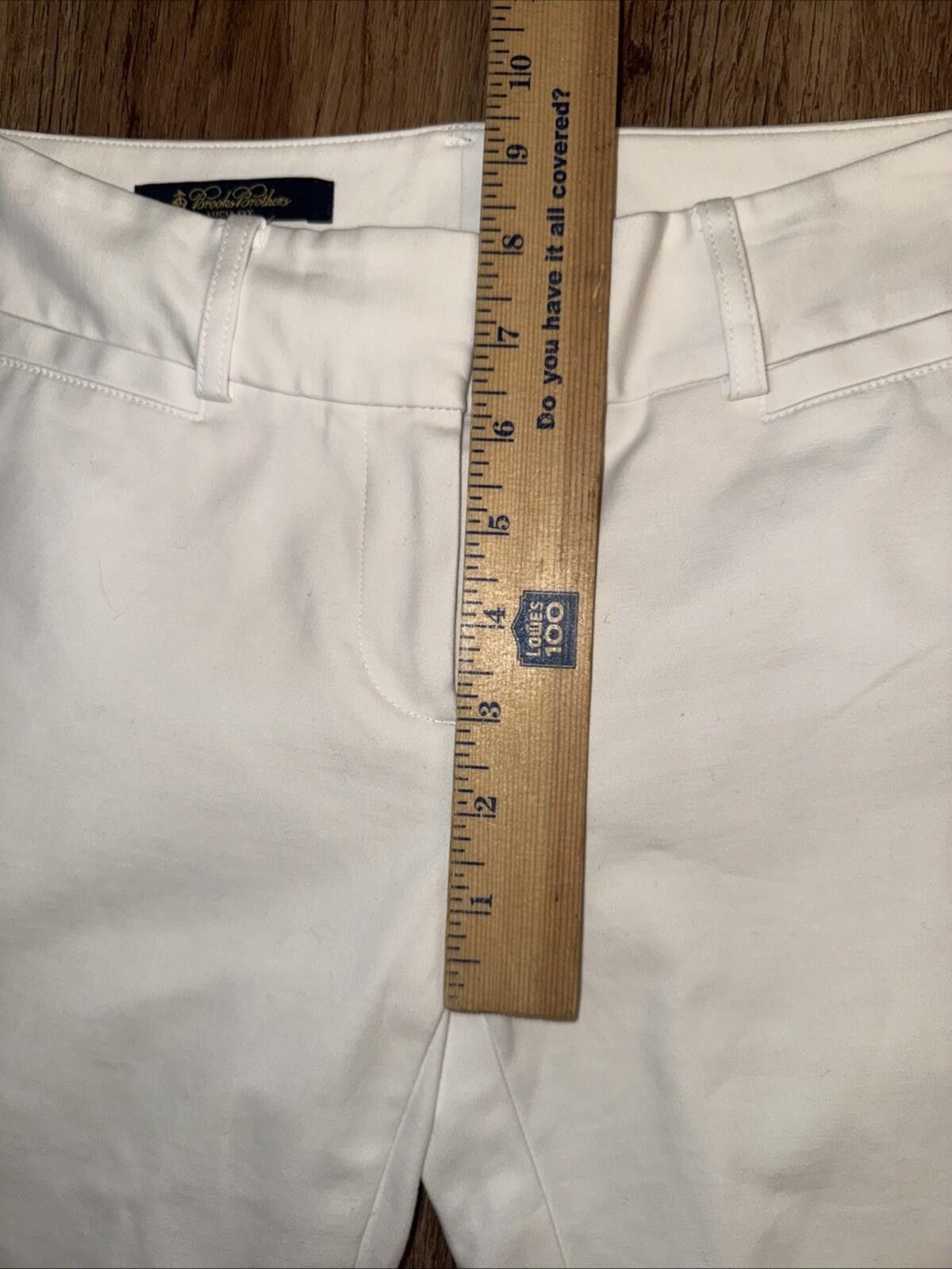 Brooks Brothers Brooks Brothers Ankle Pants Womens White Lucia Fit Stretch Size 26" / US 2 / IT 38 - 4 Thumbnail