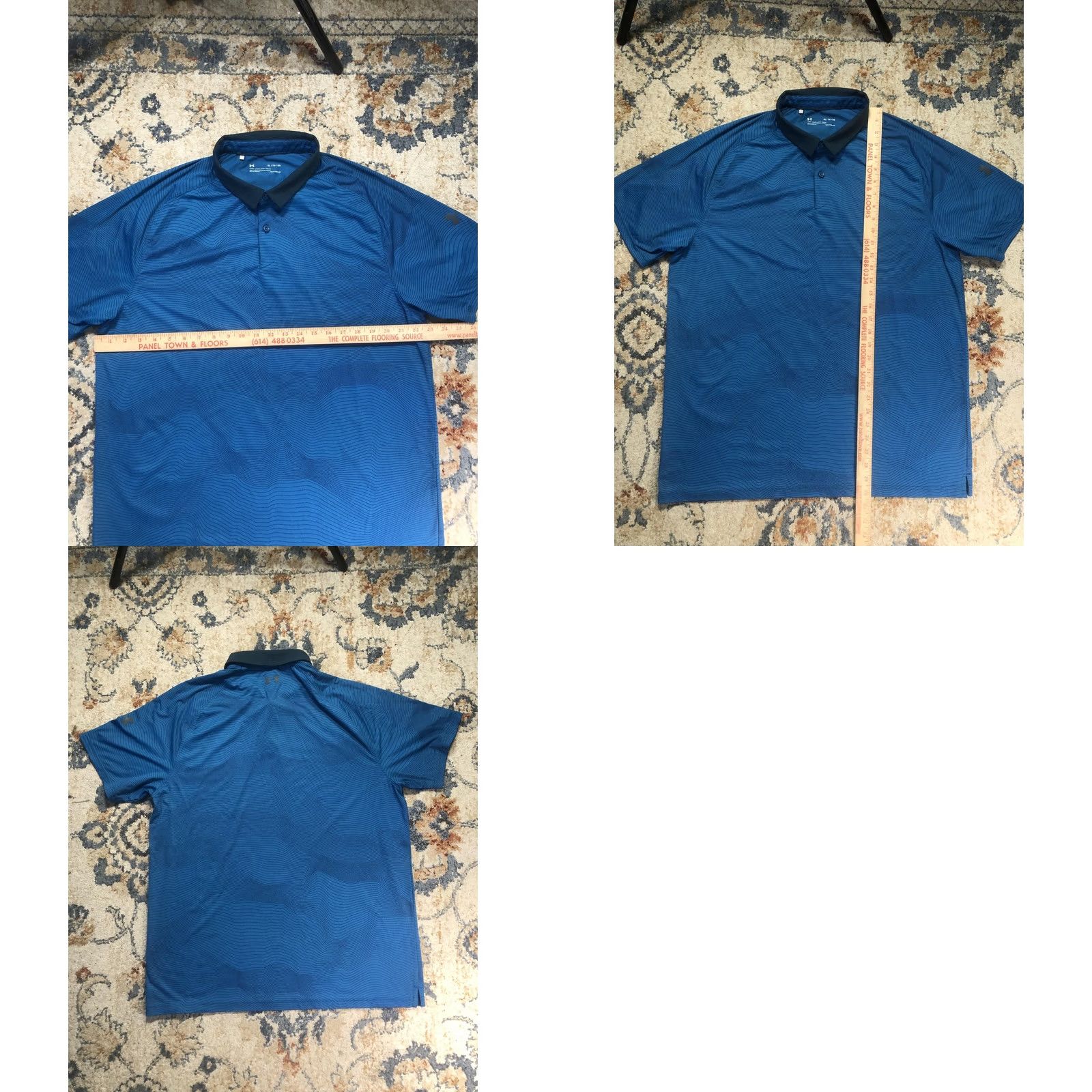 Under Armour Under Armour HeatGear Polo Shirt Mens XL Blue Stripe Short Sleeve Golf Shirt Size US XL / EU 56 / 4 - 8 Thumbnail