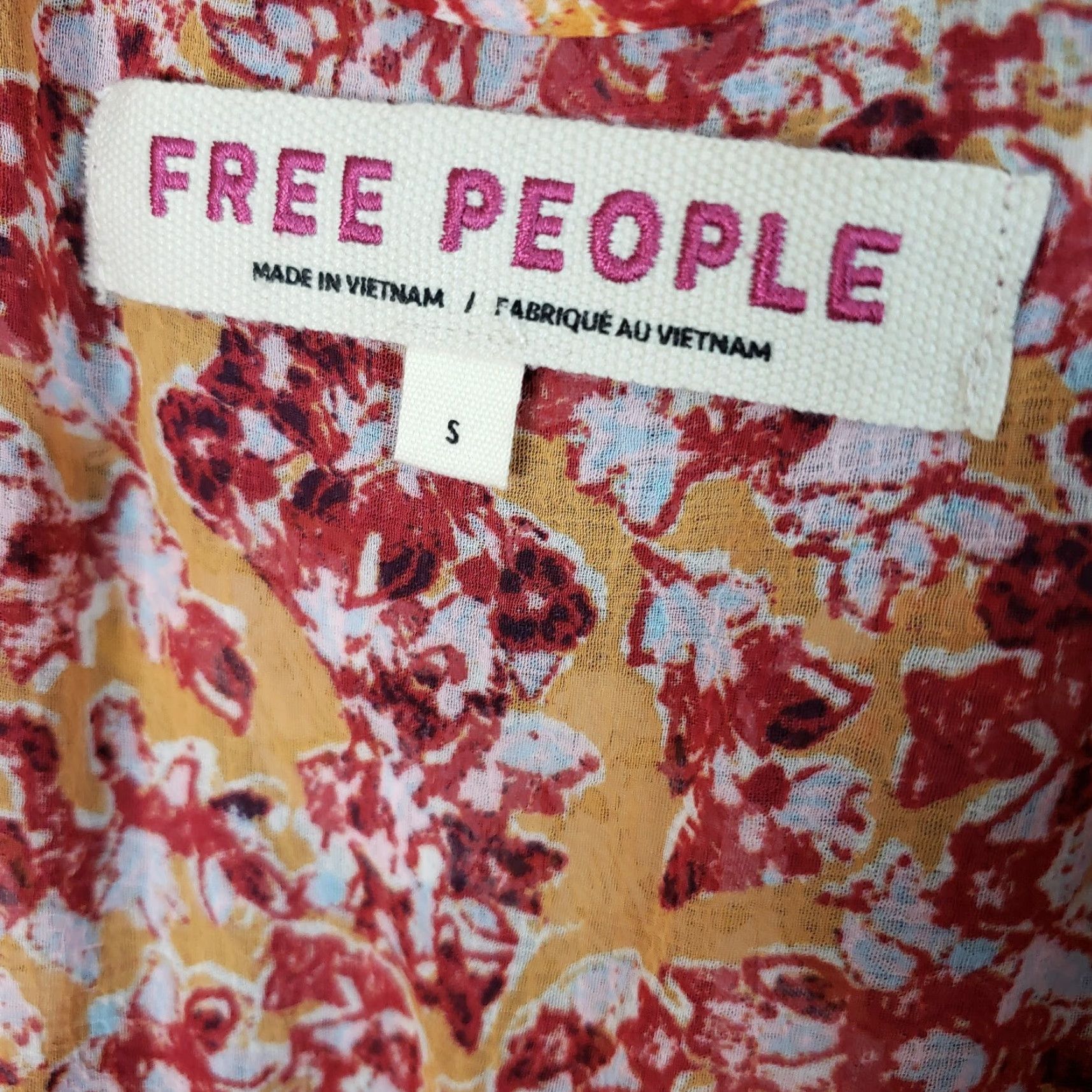 Free People Free People Womens Lorraine Tiered Kimono Top Sz Small Red Floral Shirt Womens Small Red Kimono 90s? Size S / US 4 / IT 40 - 7 Thumbnail